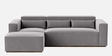 Bergen Velvet RHS Sectional Sofa In Grey Colour