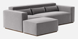 Bergen Velvet RHS Sectional Sofa In Grey Colour