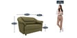 Berry compact Leatherette 2 Seater Sofas in Olive Green Colour