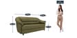 Berry compact Leatherette 3 Seater Sofas in Olive Green Colour