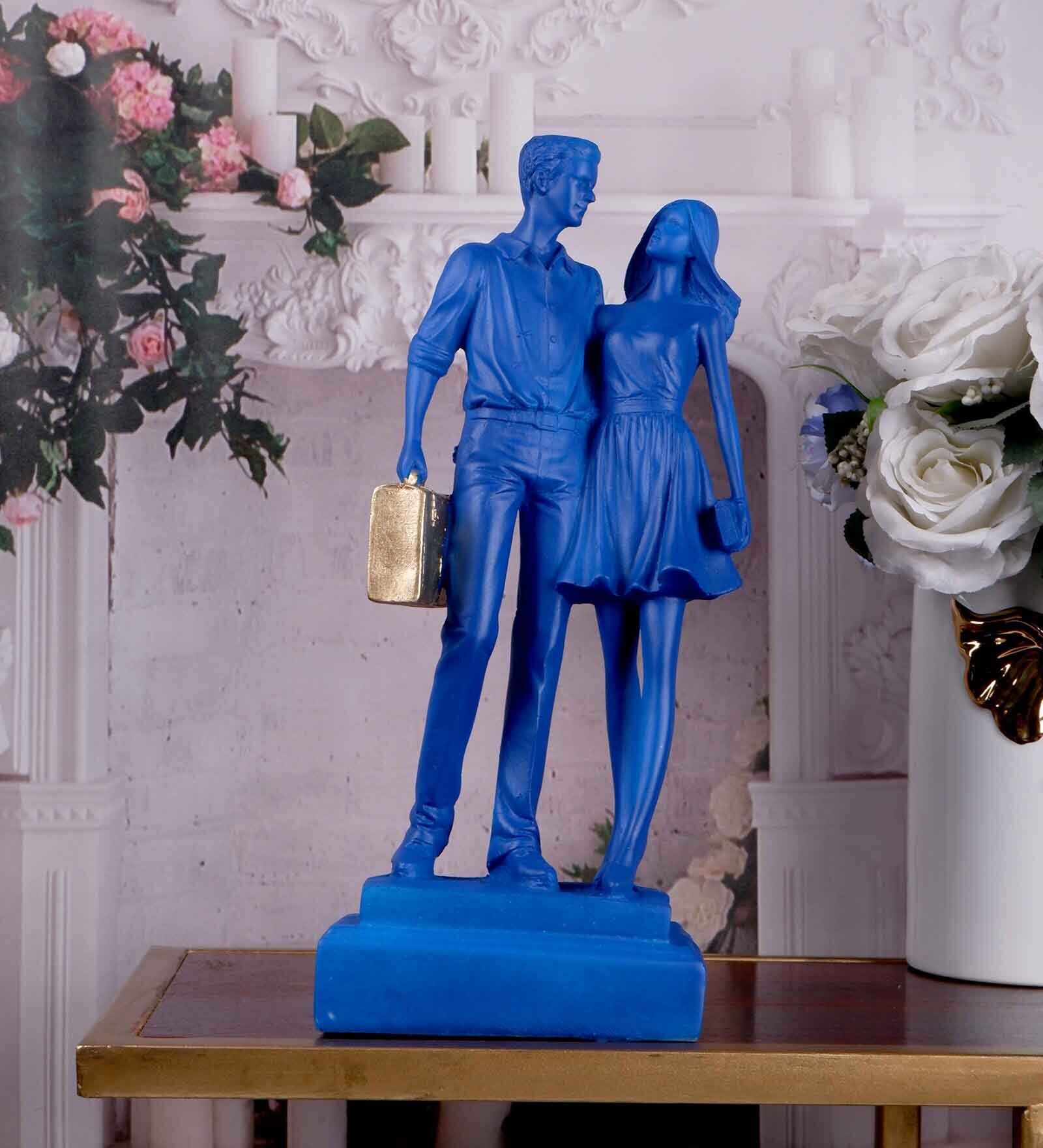 Buy Couple Gateway Blue Polyresin Figurine at 52 OFF by The White Ink Decor Pepperfry