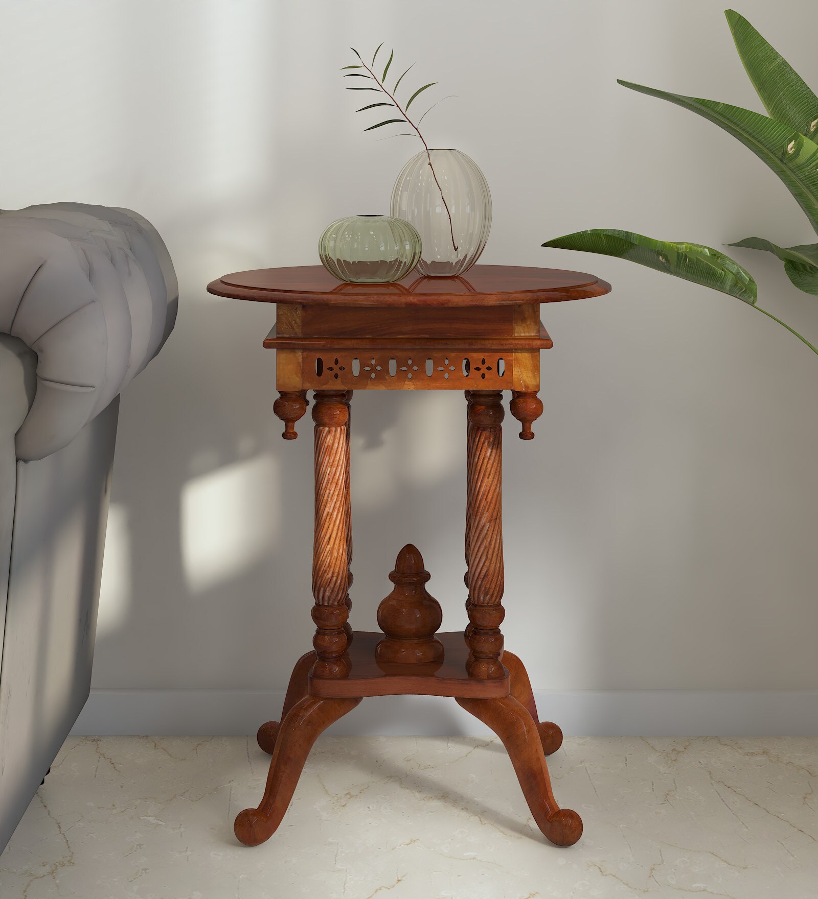 Buy Ashni Sheesham Wood End Table In Honey Oak Finish at 14 OFF by
