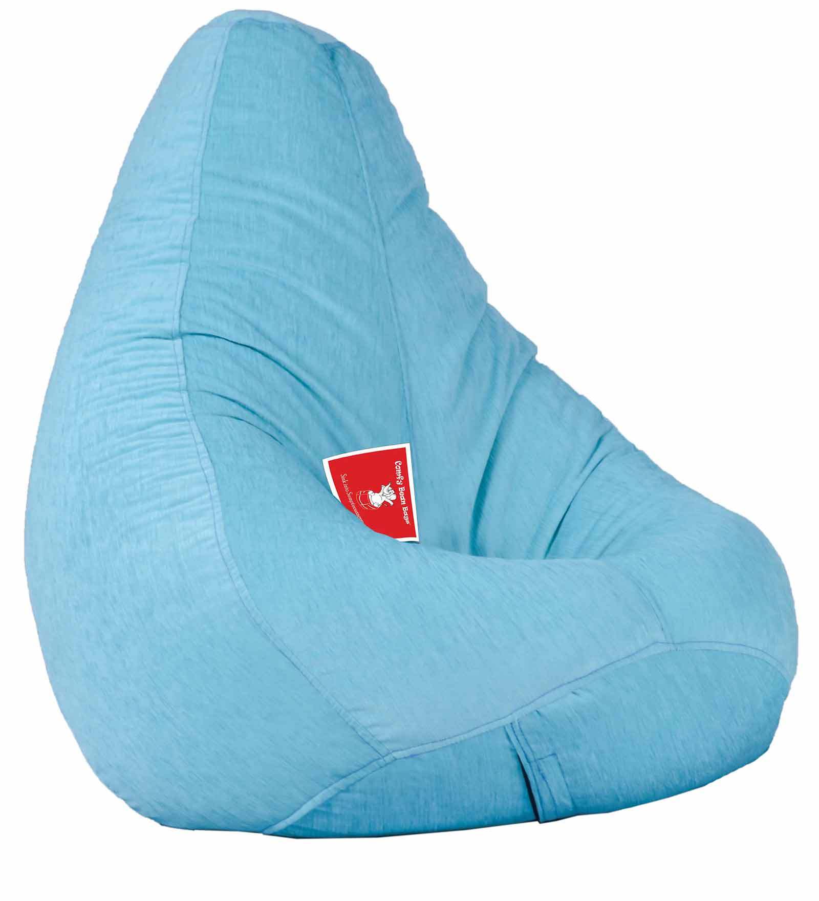Buy Bean Bag Cover in Textured Light Blue Colour by Comfy Bean Bags