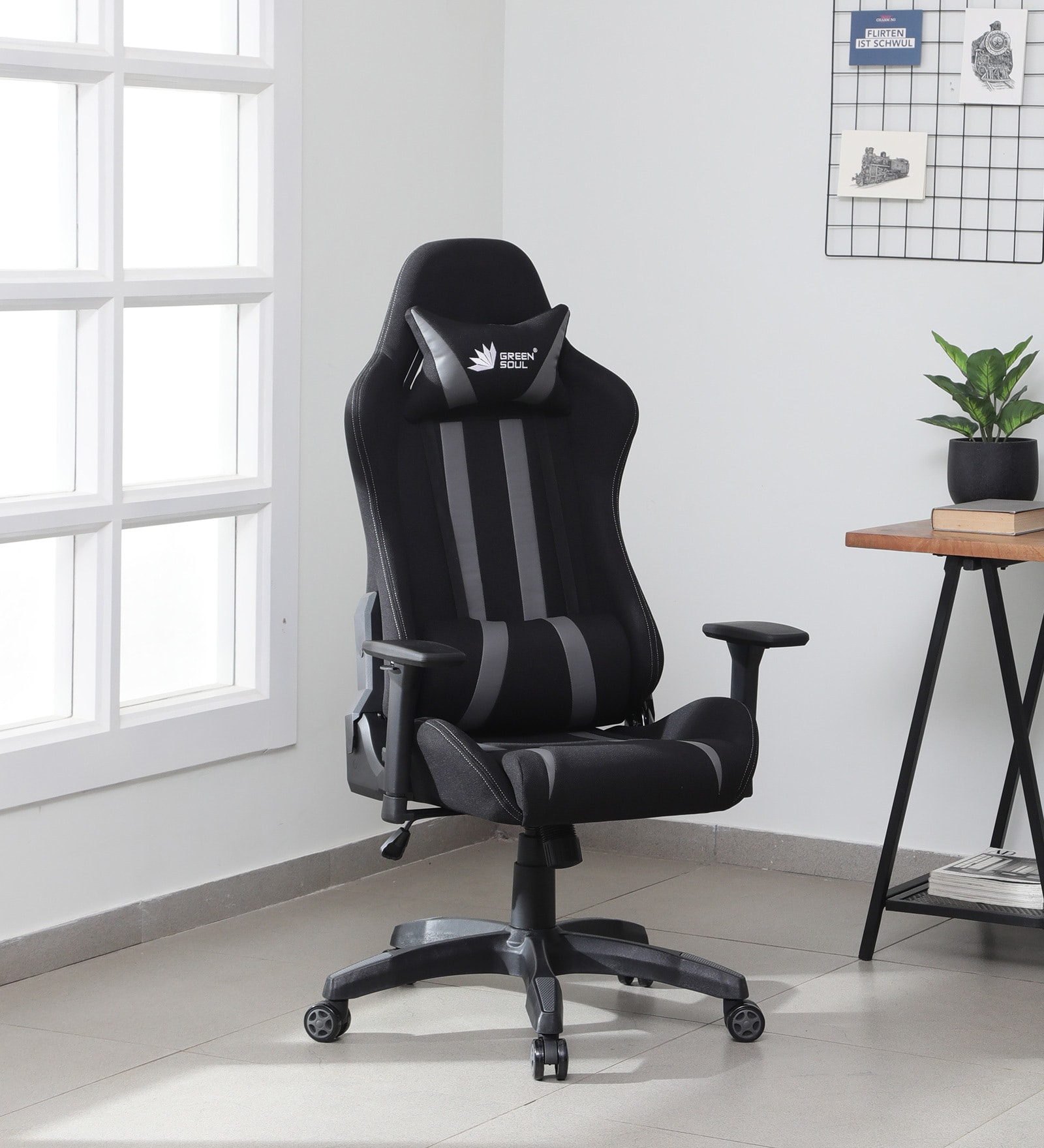 Buy Beast Fabric Gaming Chair in Black & Grey Colour at 35% OFF by ...