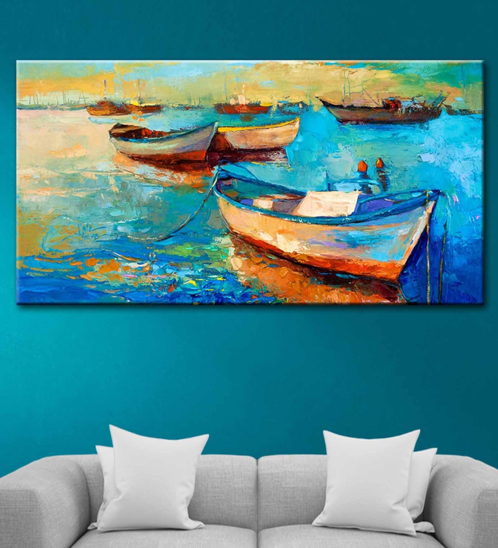 Buy Creation Multicolour Canvas Framed Transport Art Print at 23 OFF