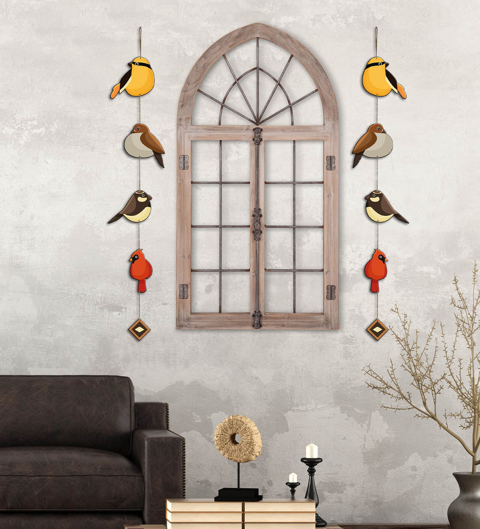 Beautiful Birds Multicolour Engineered Wood Wall Hanging Quotes