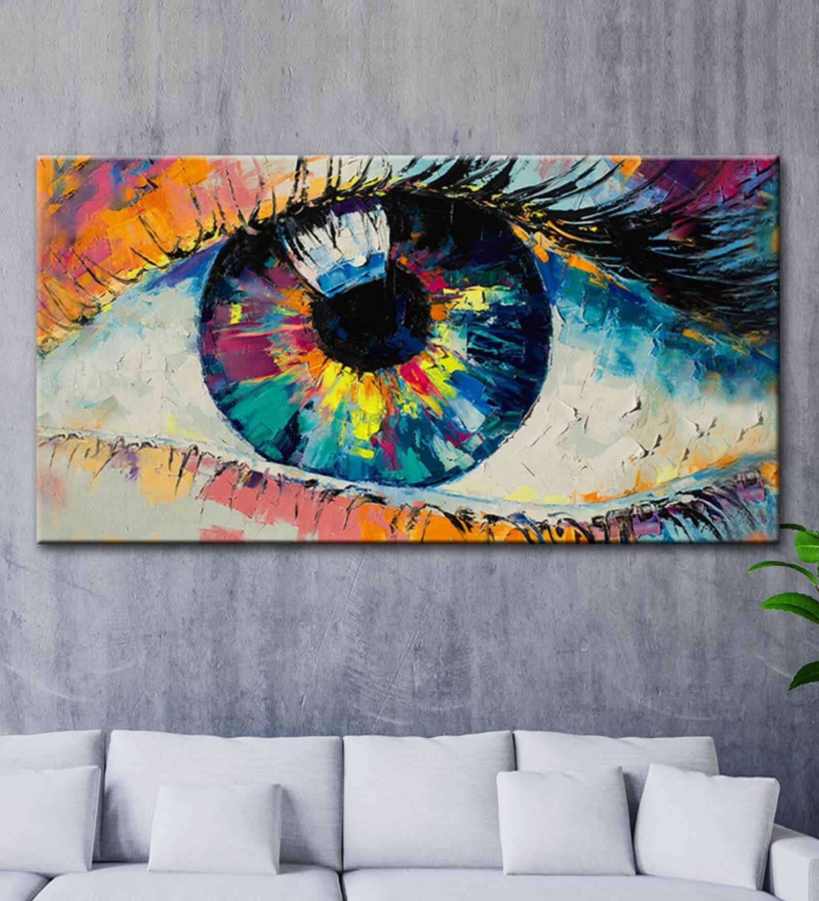 Beautiful Eyes Multicolour Canvas Framed People and Places Art Print