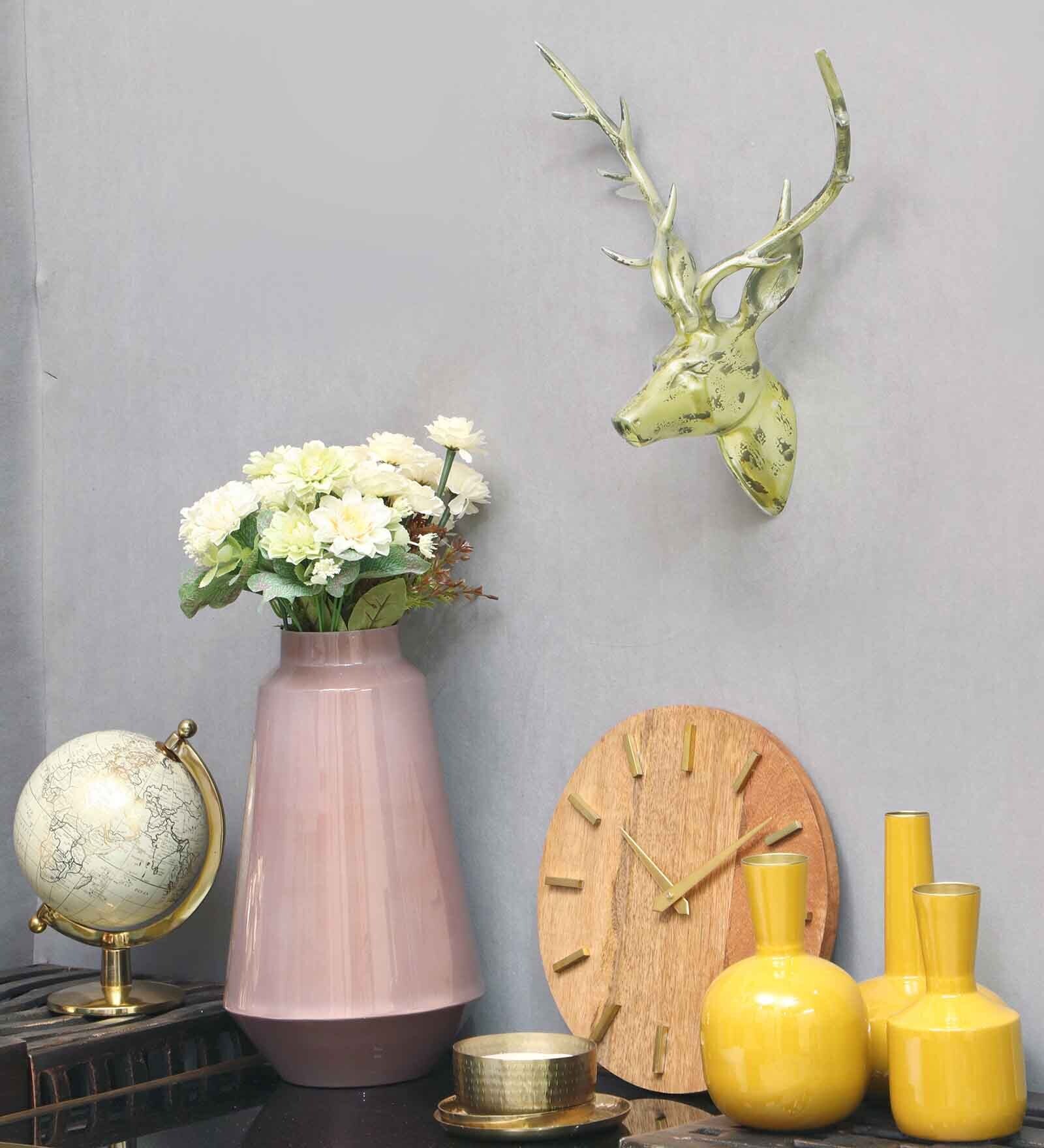 Beautiful Gold Deer Wall Head Faux Animal Bust