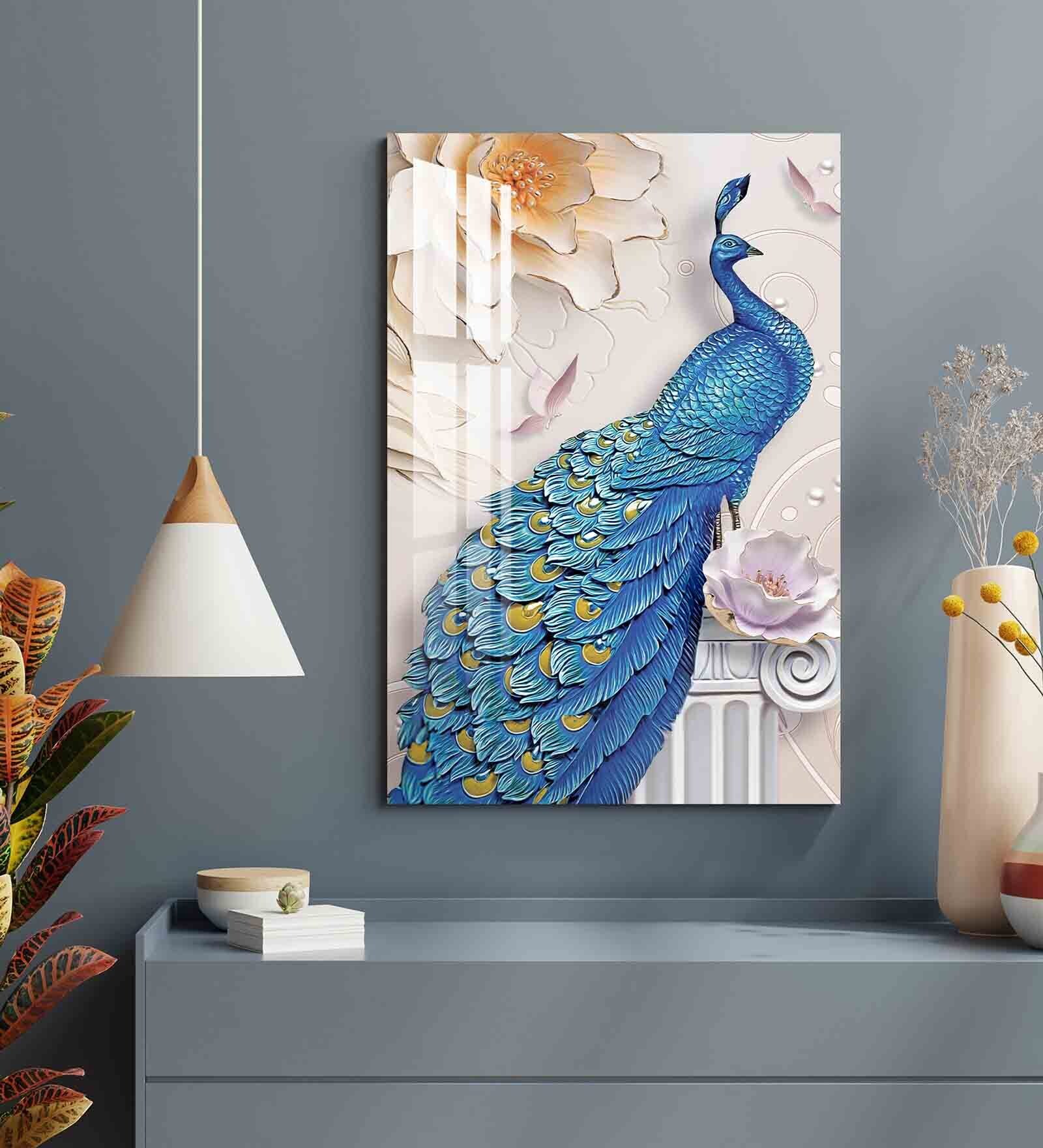 Beautiful Peacock Acrylic Wildlife Art Prints