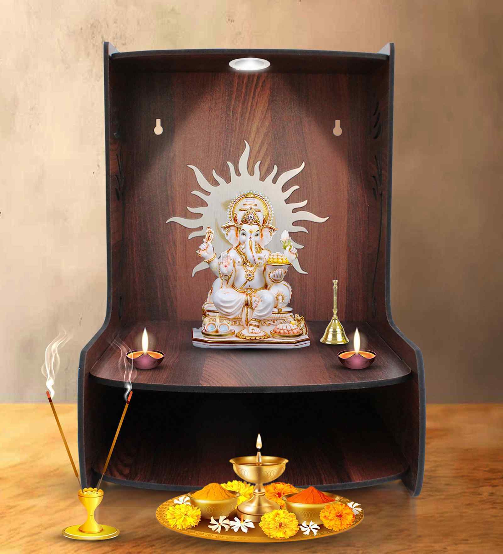 Beautiful Wooden Pooja Mandir for Contemporary Home, office, Shop