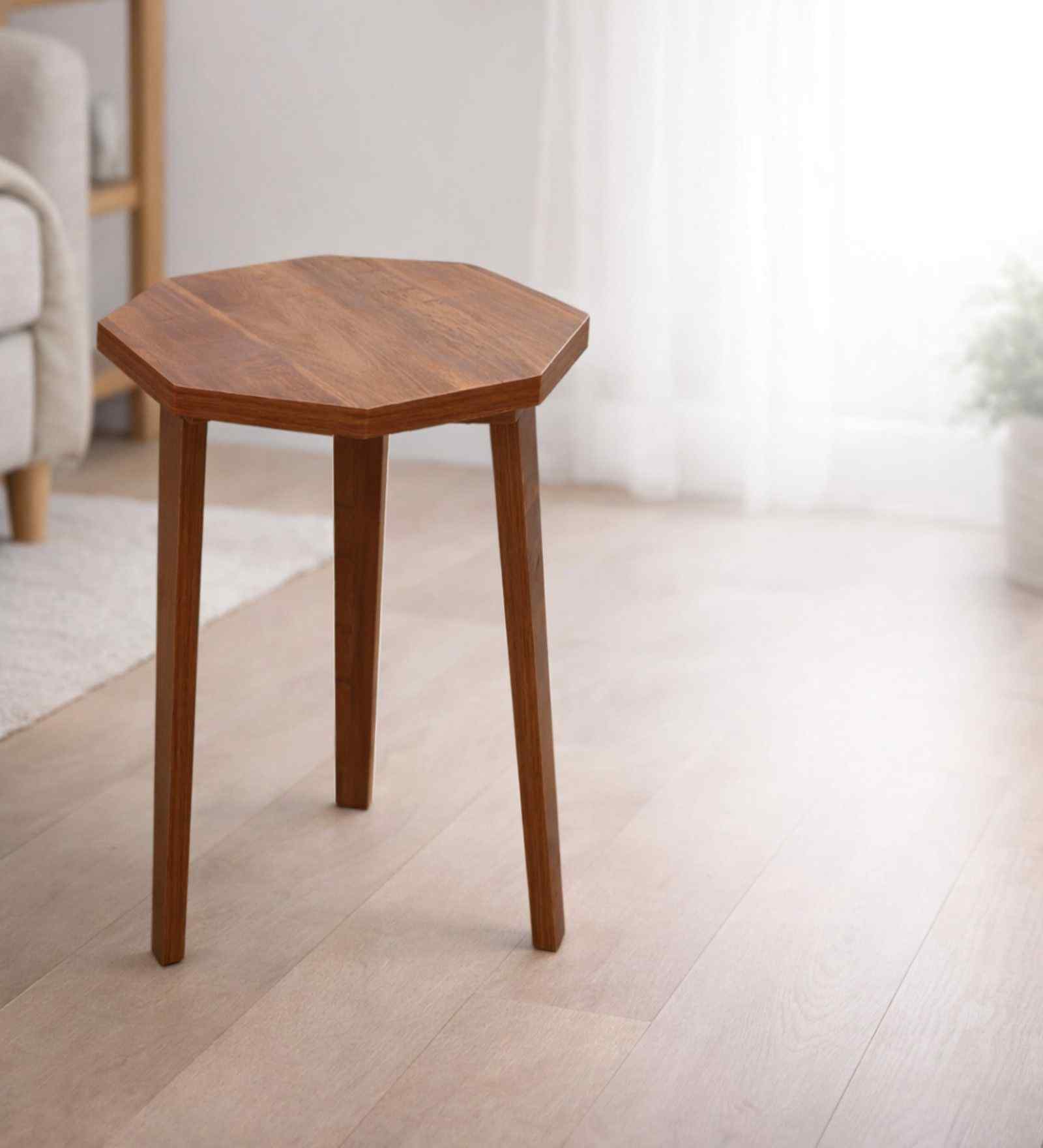 Brown Bed Side Table Stool For Bedroom