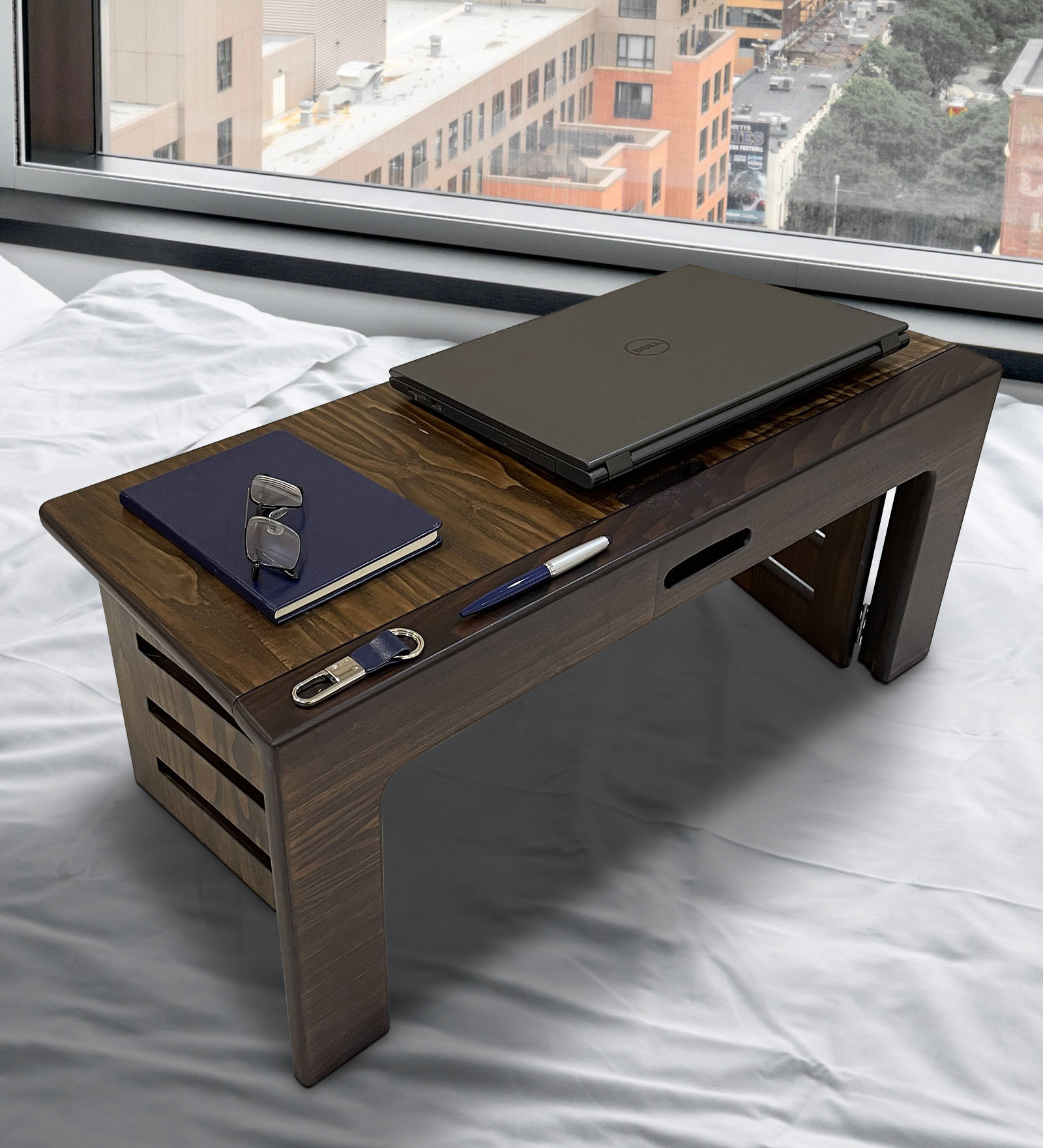 Beddy Portable Table in Walnut Finish