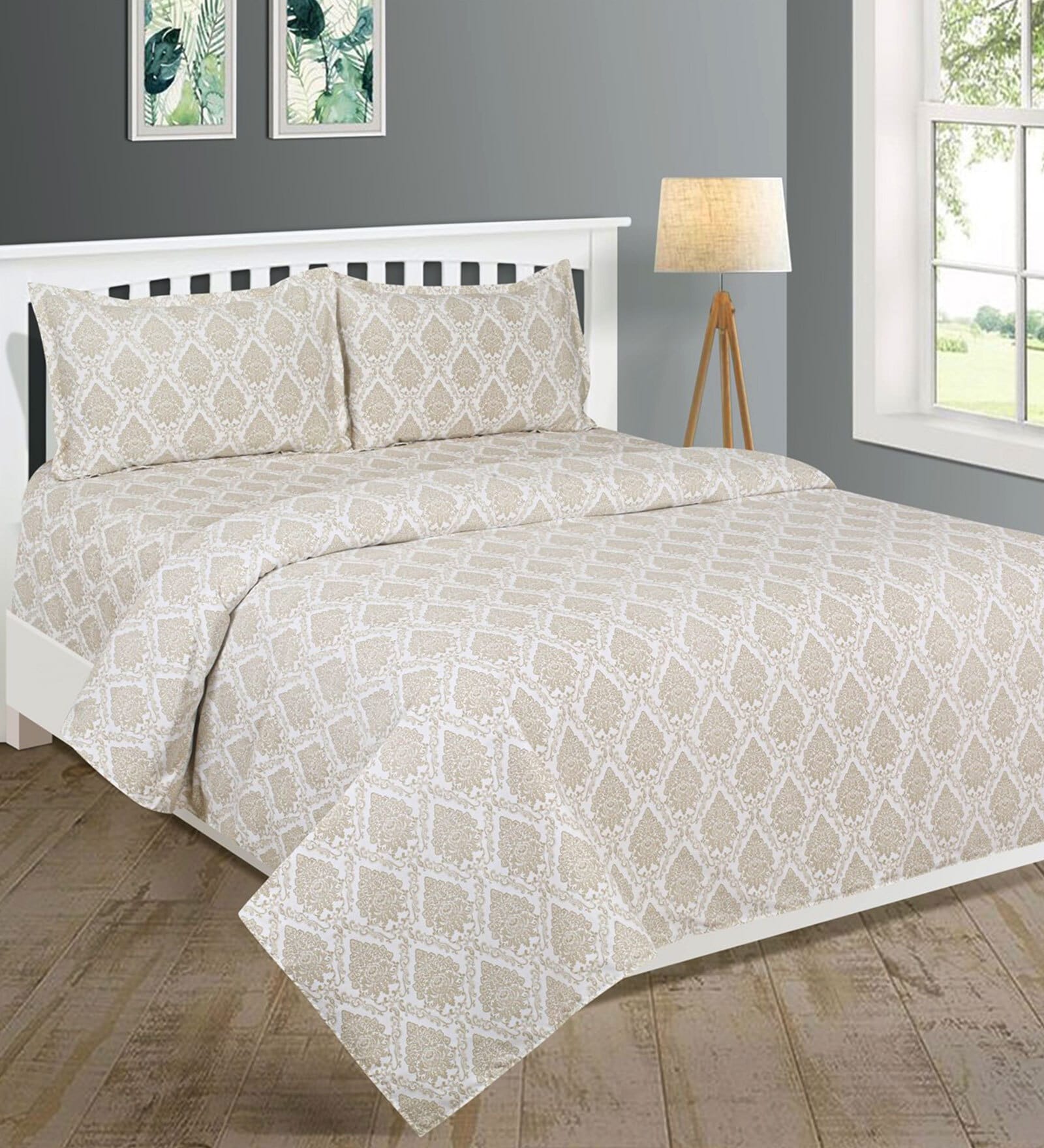 Buy Multicolor Traditional 210 TC Cotton (Set of 4) Double Bed Bedding