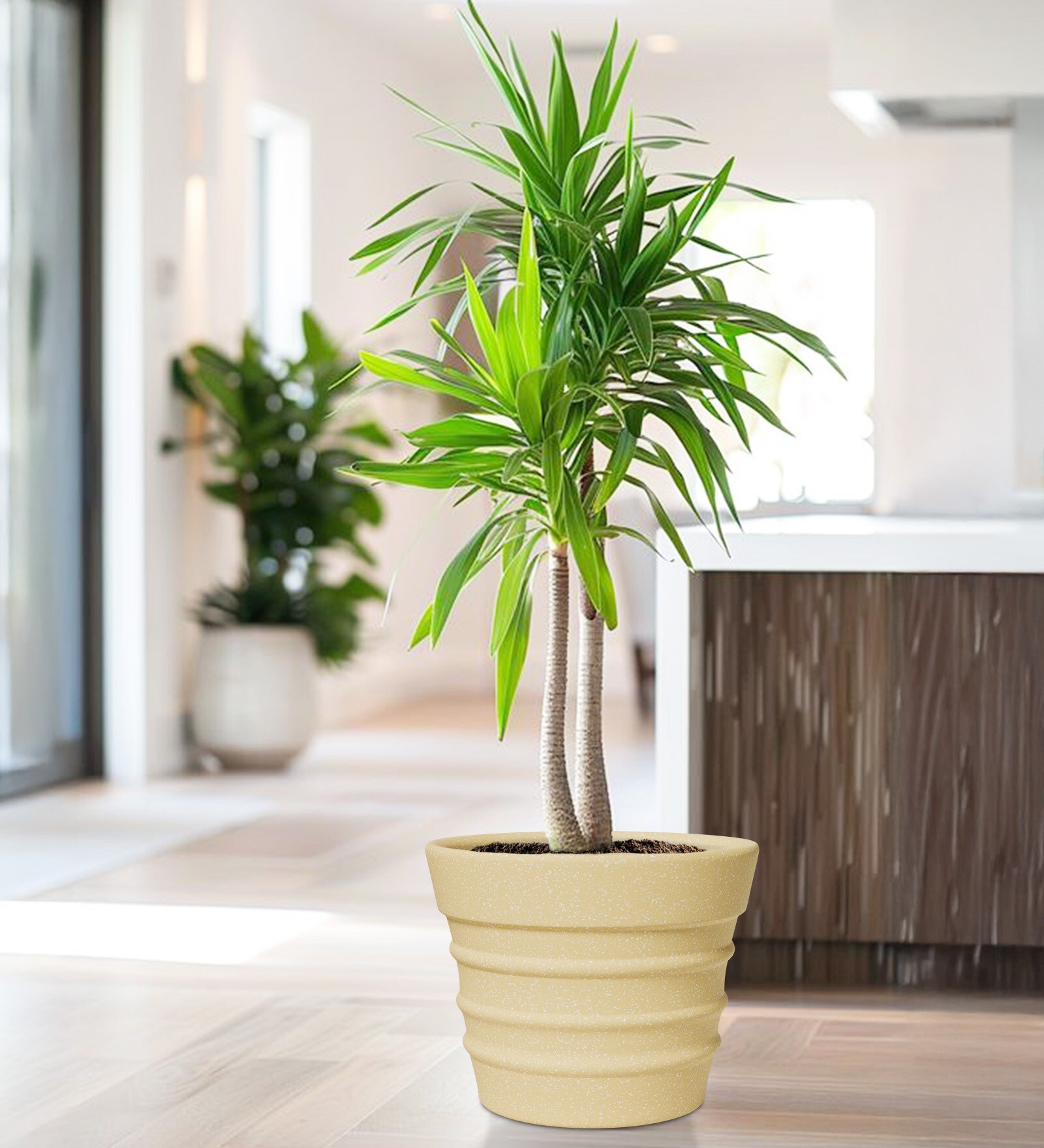 Beige BR Round 14 Inches Planter