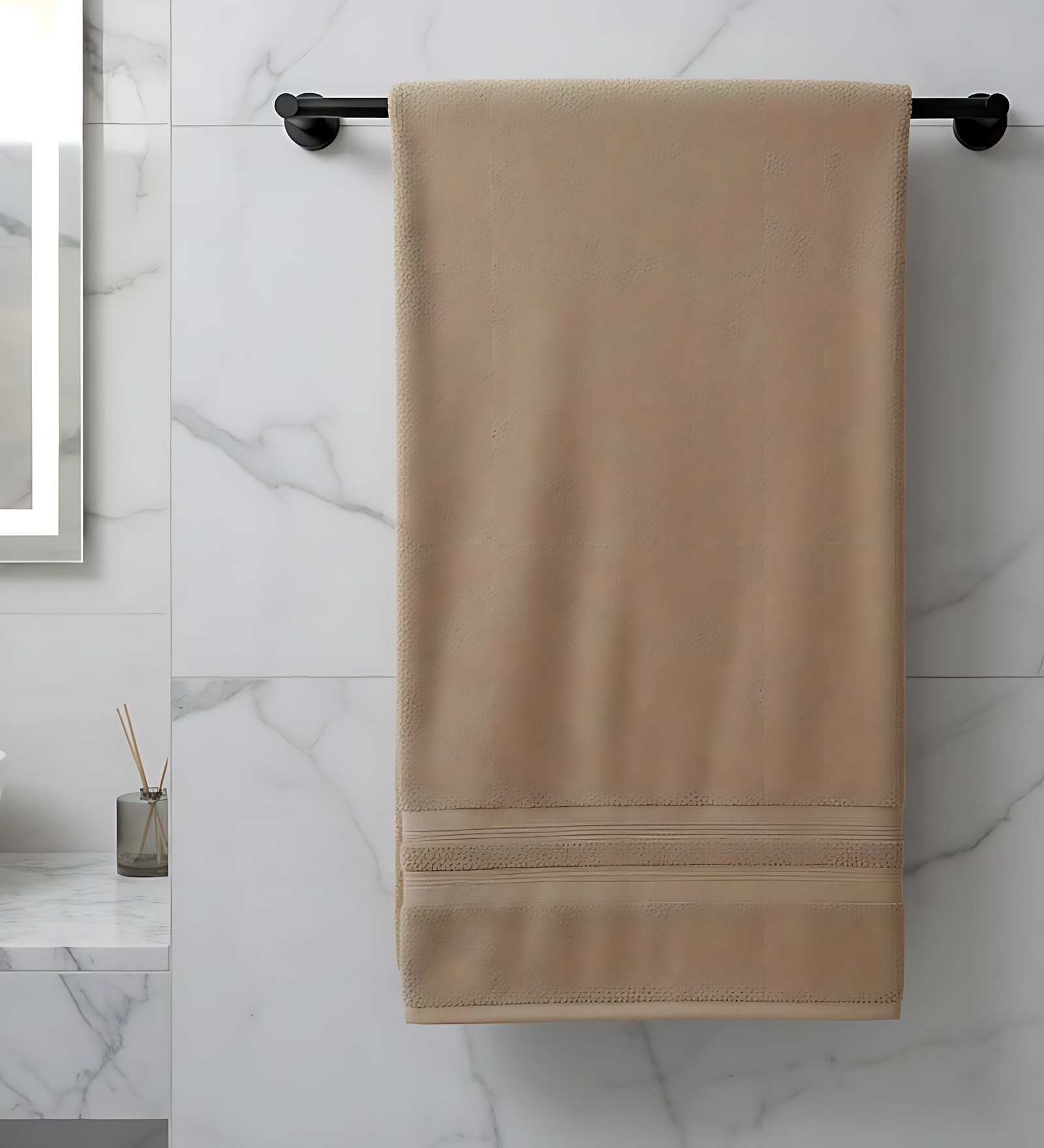 Beige Soft Cotton 500 GSM Solid Bath Towel