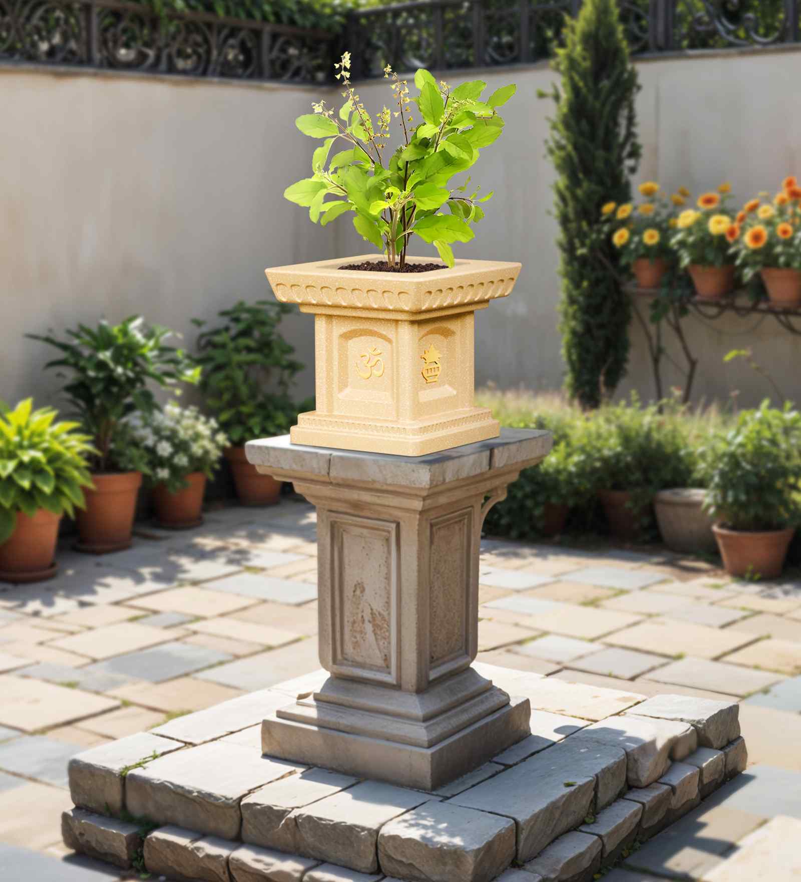Beige TULISI Square Shaped 1 Planter