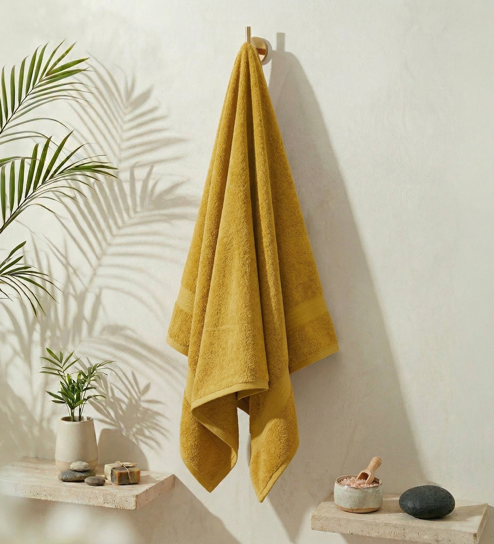 Beige 100% Cotton 380 Gsm Bath Towel