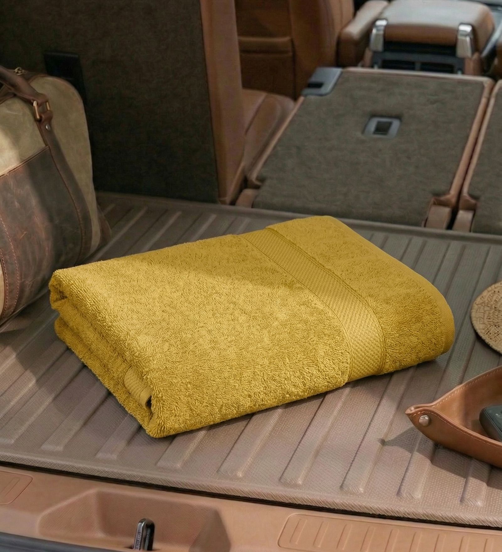 Beige 100% Cotton 380 Gsm Car Towel