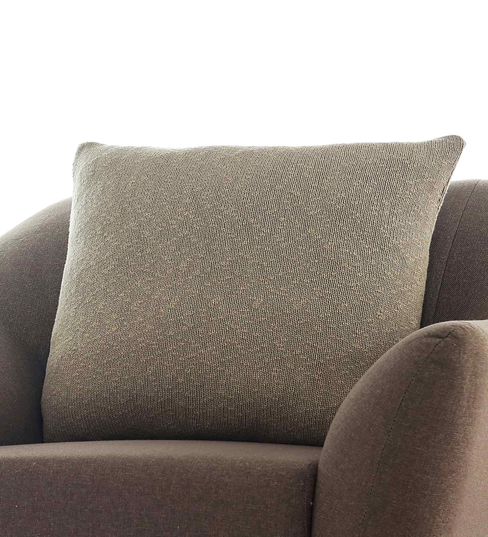 Beige 100% Cotton Elegant 22X22 Inches Knitted Cushion Cover