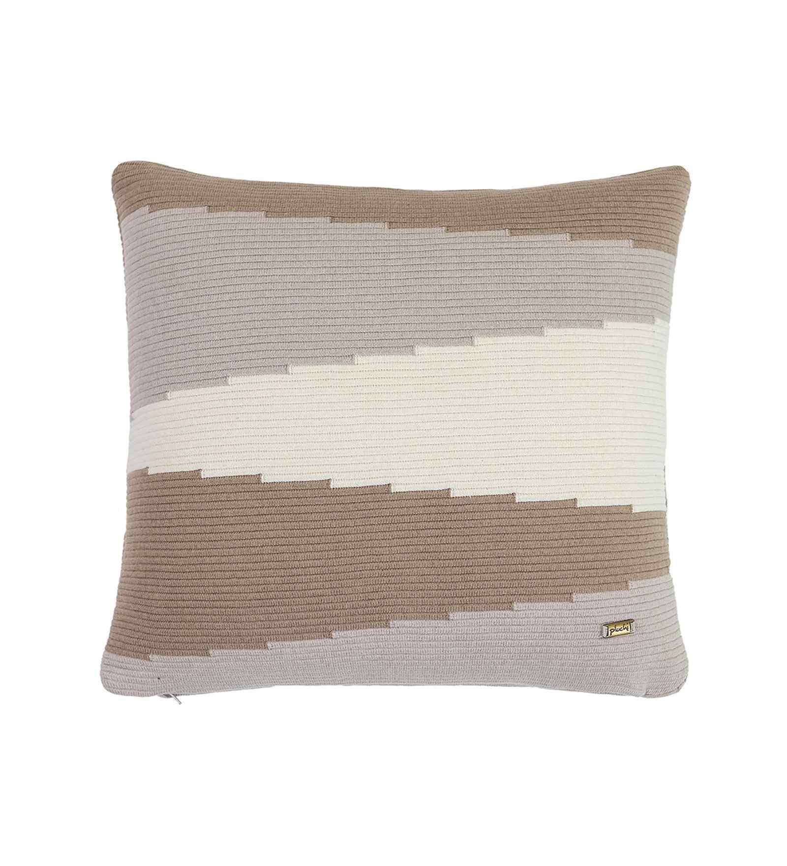 Beige 100% Cotton Maverick16X16 Inches Knitted Cushion Cover