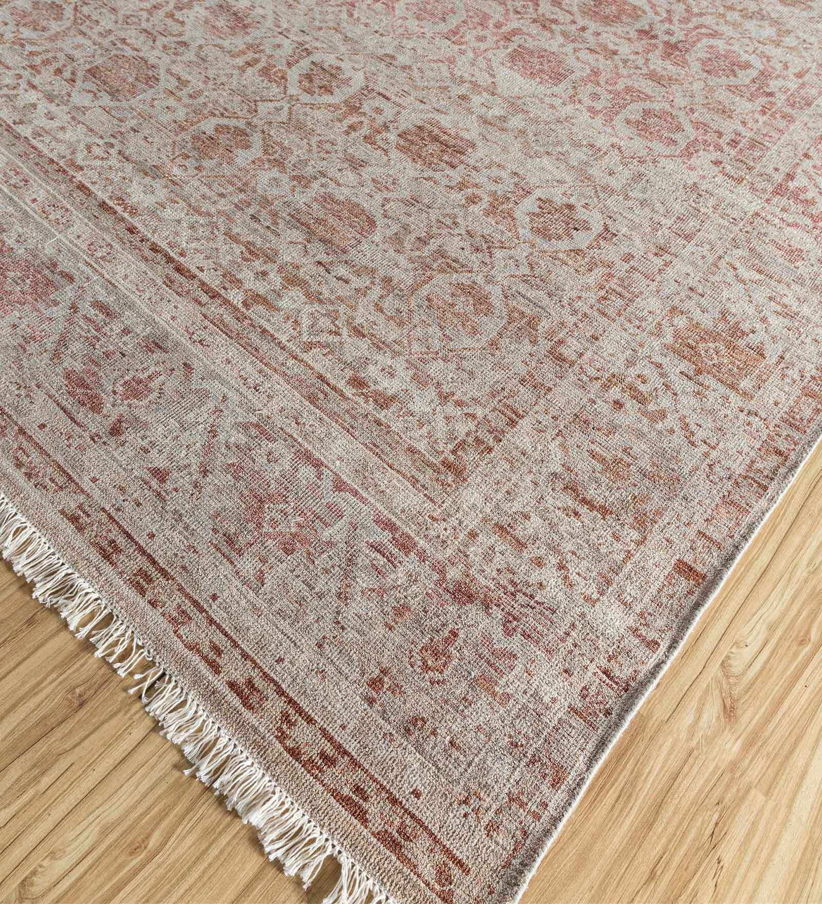 Maroon Persian Wool 8 ft x 10 ft Hand Knotted Carpet