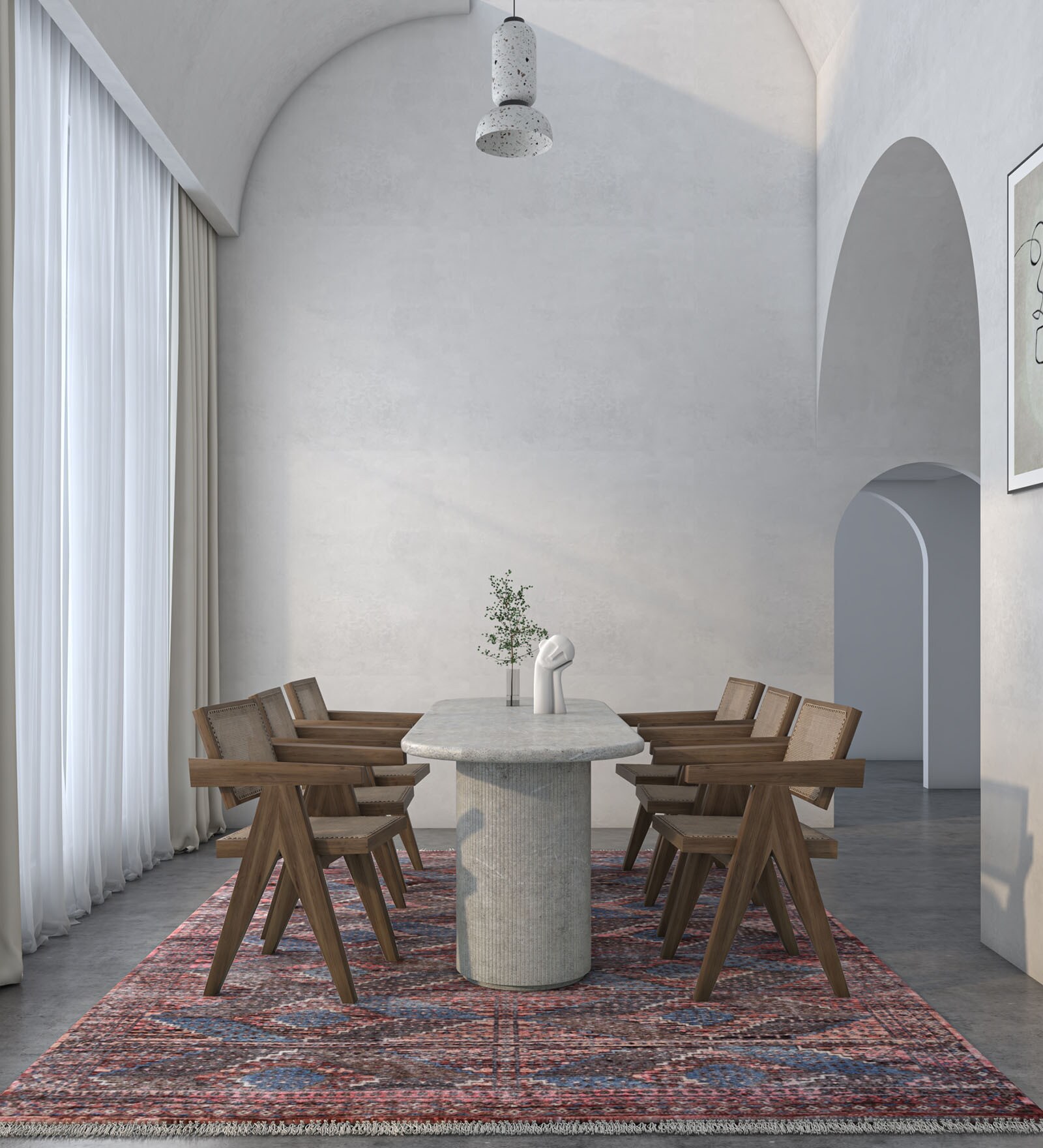 Beige And Brown Wool Persianal 8 ft x 10 ft Hand Knotted Carpet