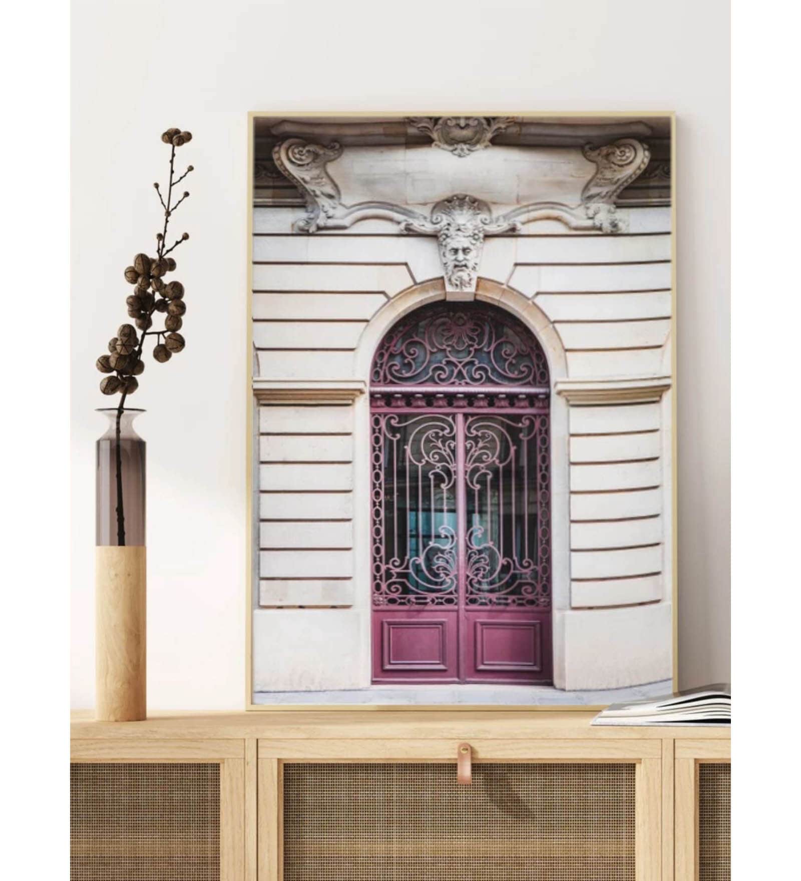 Beige and pink door  French architecture