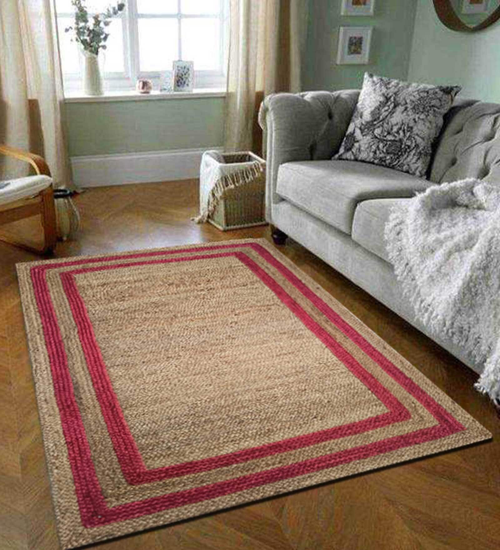 Multicolor Striped Jute 3 ft x 5 ft Hand Woven Carpet