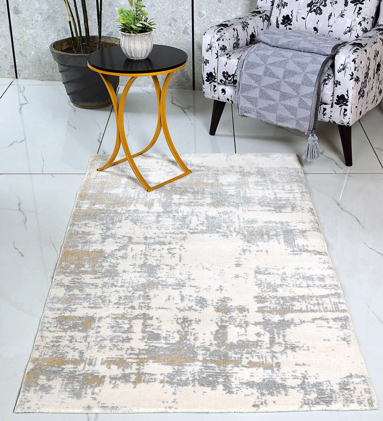 Beige Anil Modern Pile 5X7 Ft Carpet