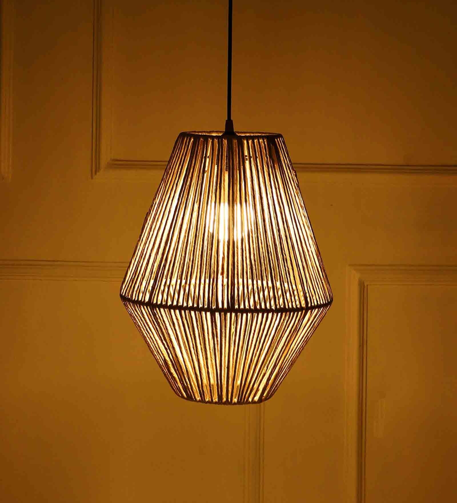 Seirra Beige Cane Hanging Light