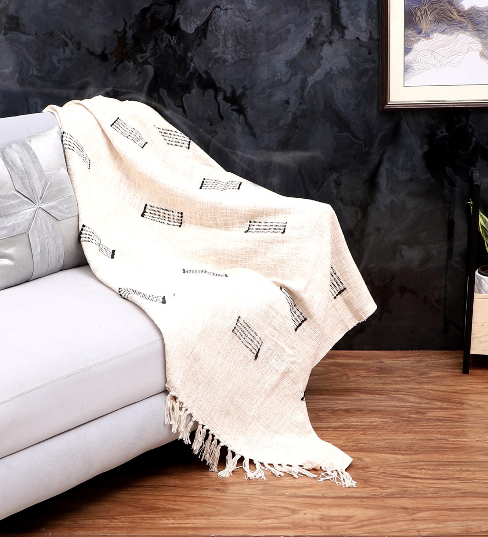 Cream Cotton 60x50 Inch Throw