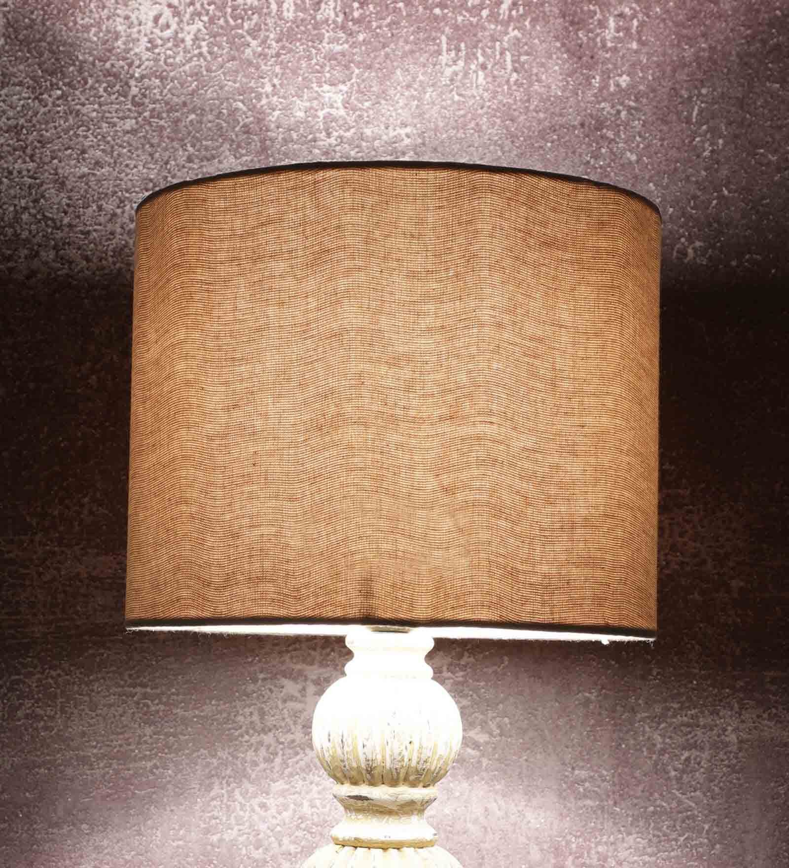 Romonov Beige Cotton Fabric Solid Lampshade