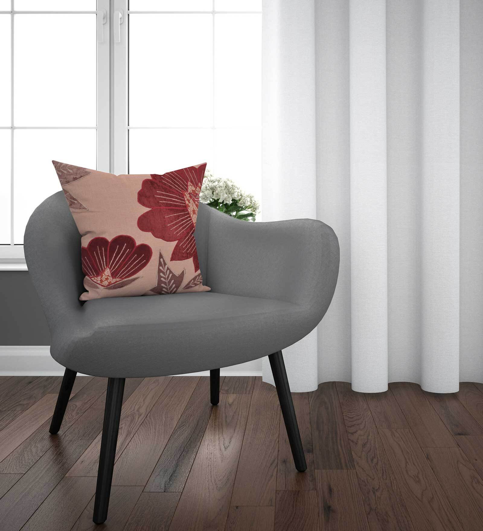 Brown Floral Cotton 18 X 18 Inches Cushion Covers (Set Of 2)