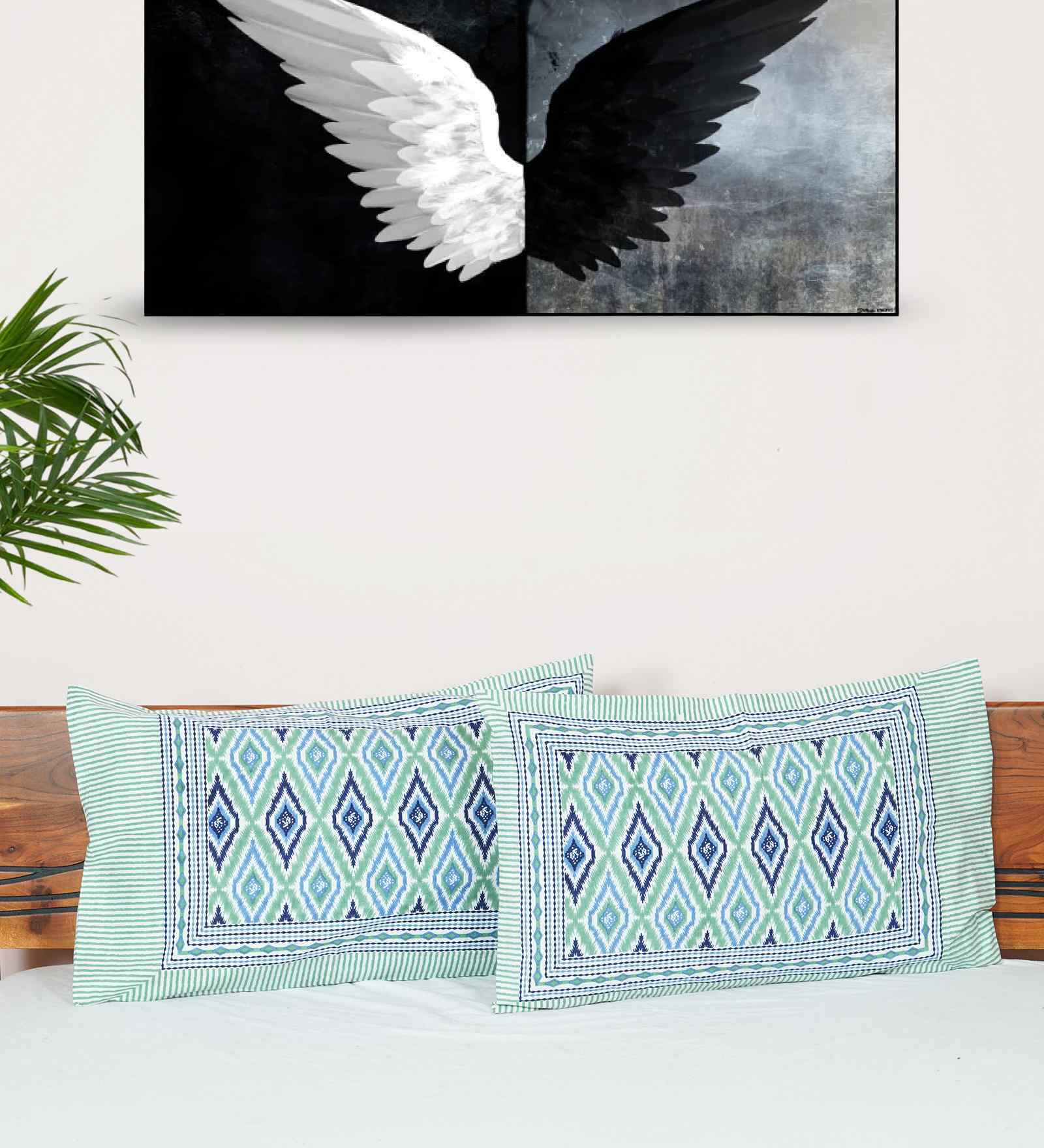 Beige Cotton Premium Quality 210 TC (18*28 Inches) Pillow Covers Set