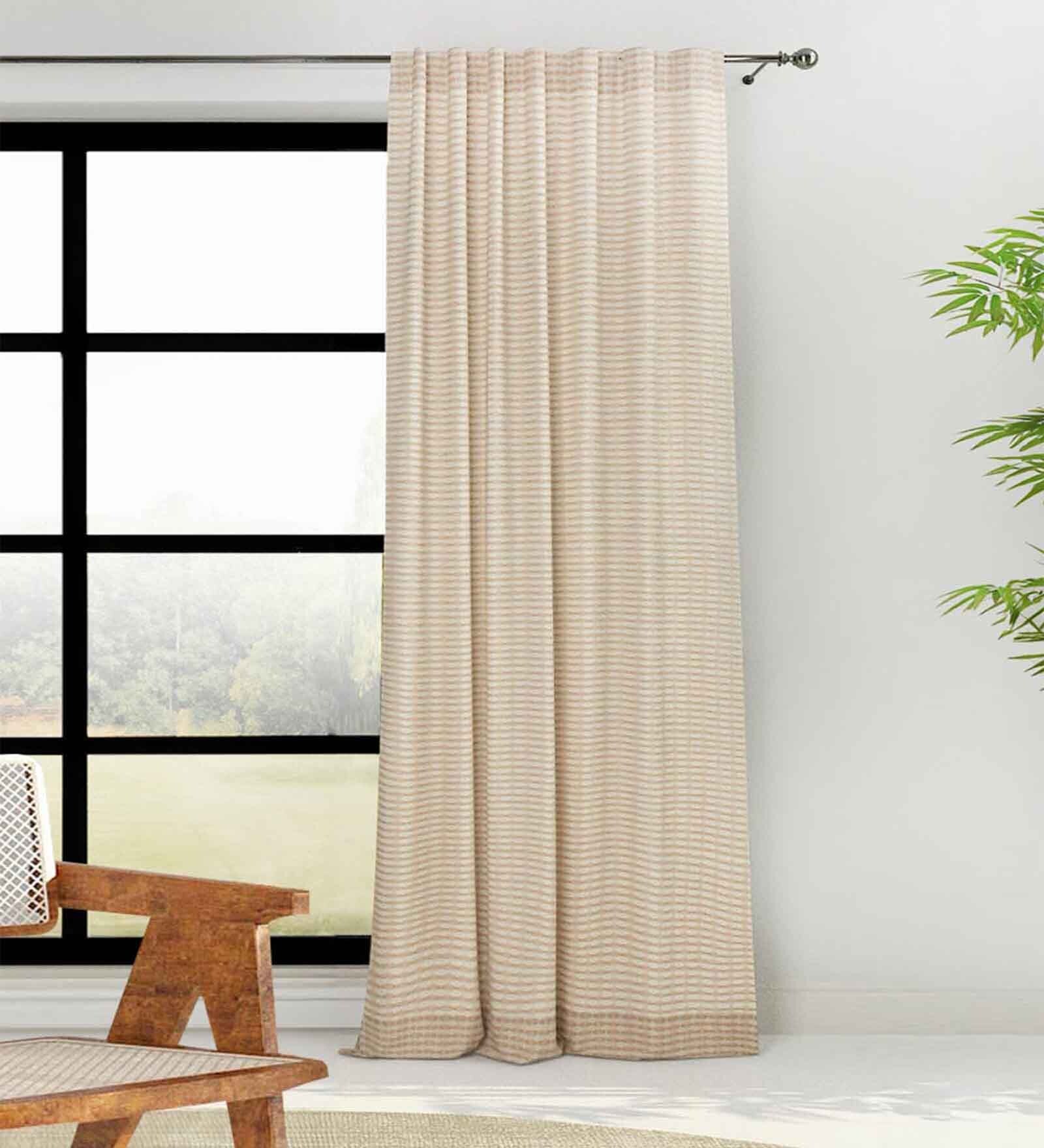 Beige Cotton Solid 7ft Blackout Rod Pocket Door Curtain (1 Pc) Beige Cotton Solid 7ft Blackout Rod Pocket Door Curtain (1 Pc)