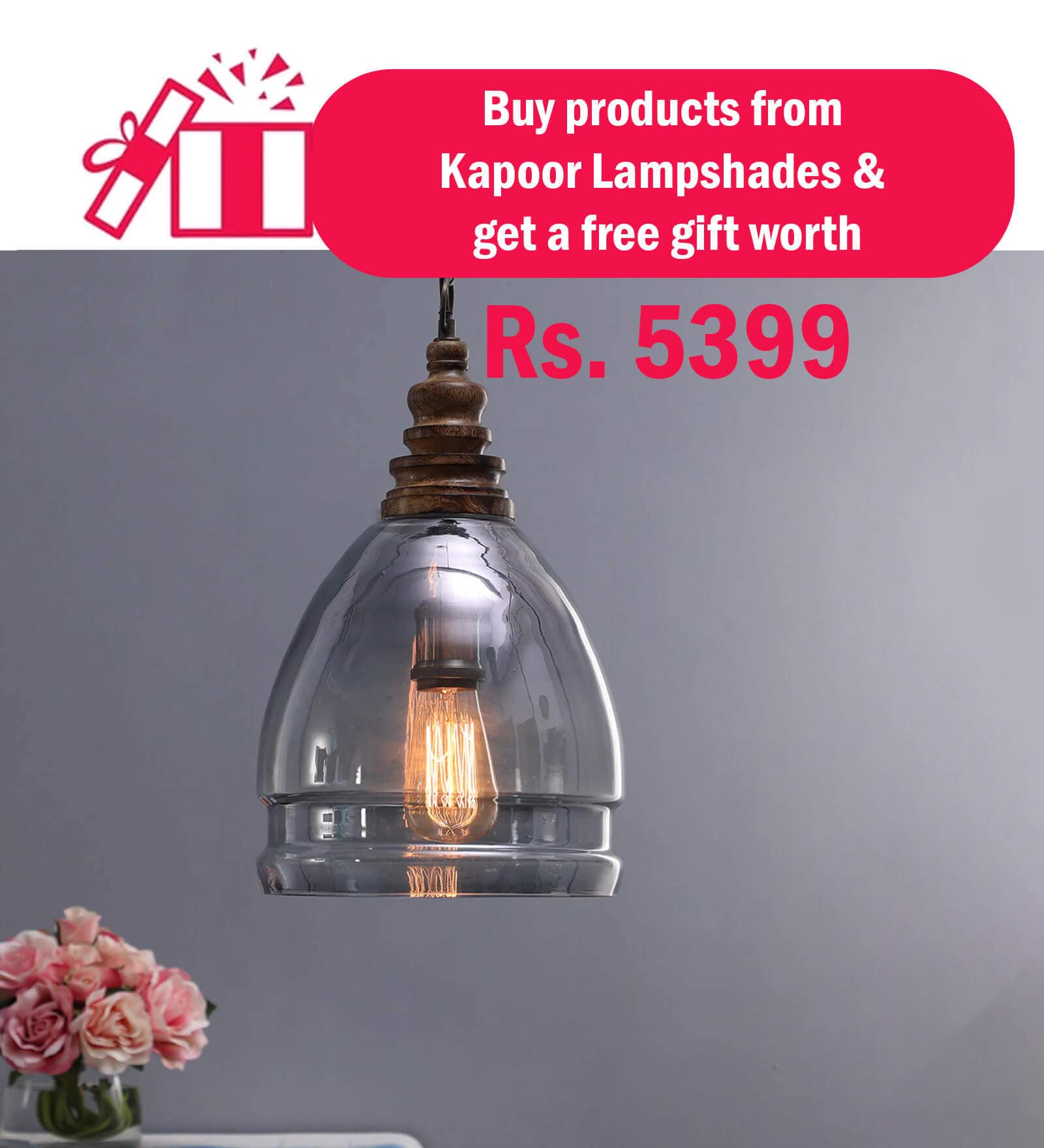 Beige Fabric Shade Table Lamp with Wood Base