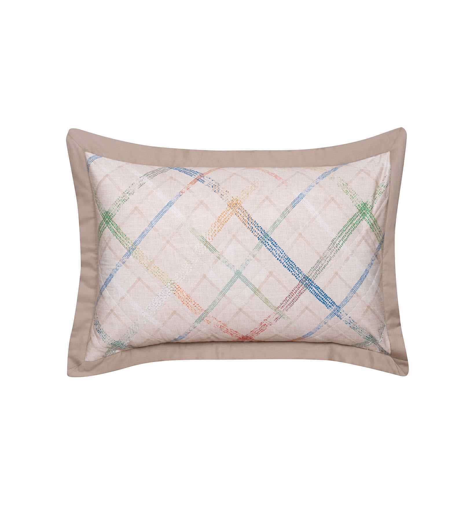 Beige Geometric Print 200 TC Cotton Polyester 2 Pillow Sham Set