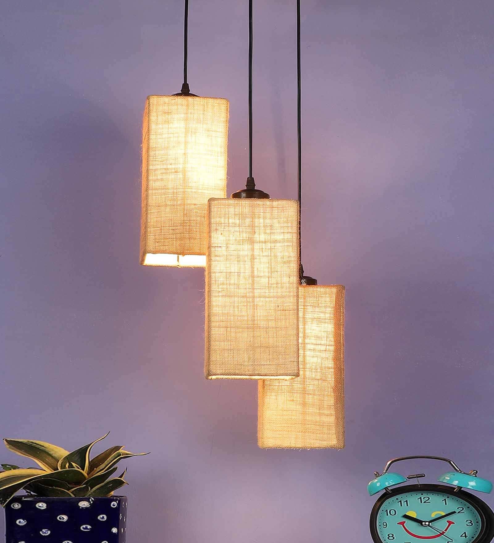 Newry Beige Cloth Cluster Hanging Light