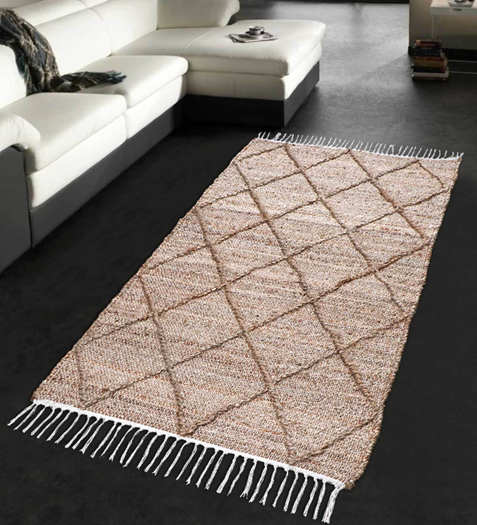 Brown Jute Hand Woven 5 x 2 Feet Dhurrie