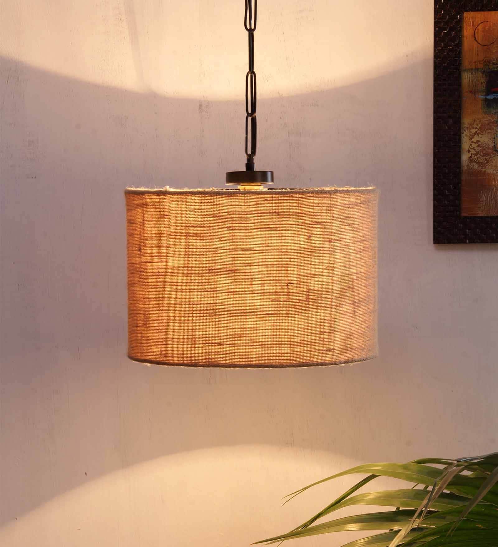 Rayes Beige Jute Hanging Light