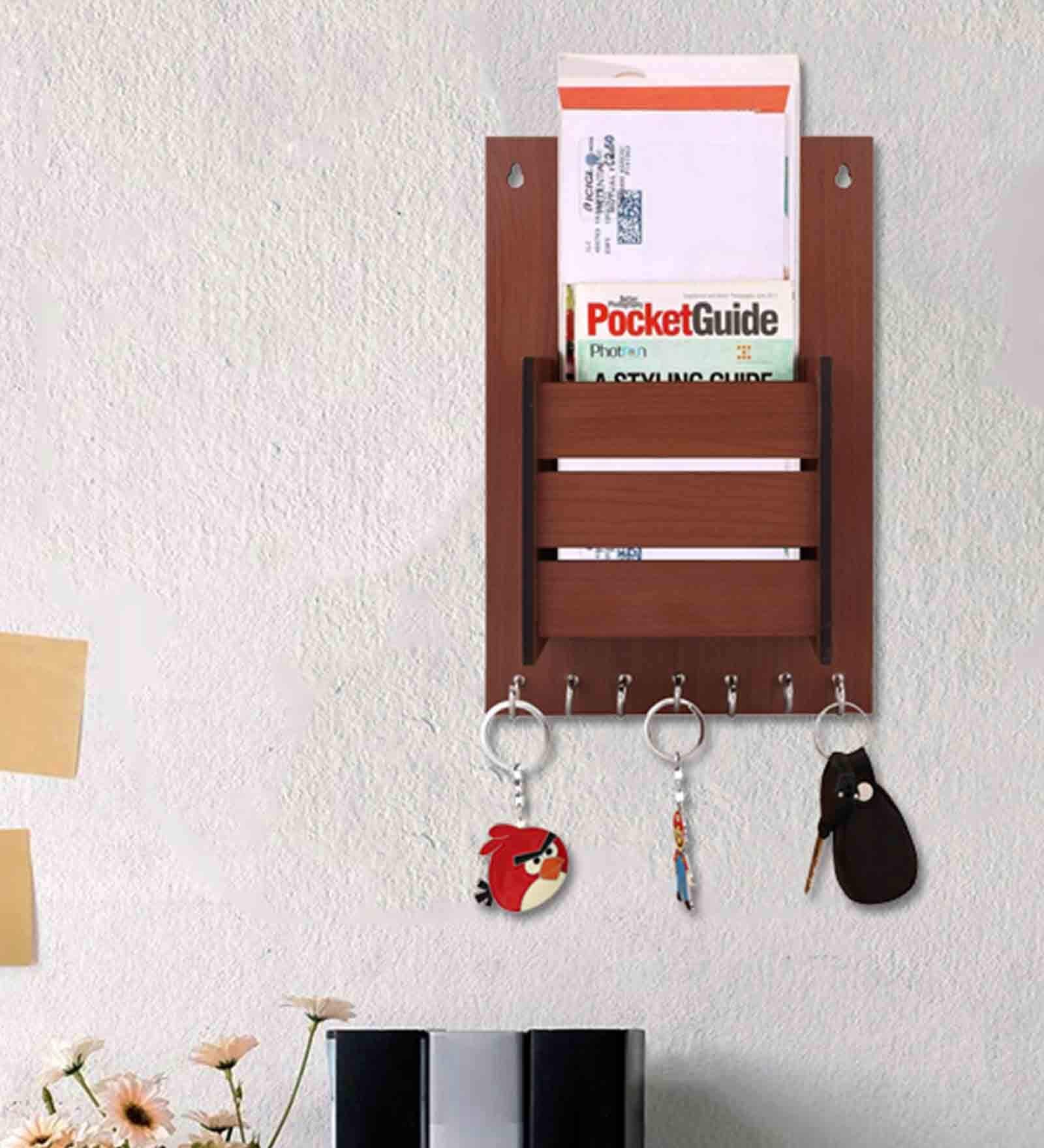 Beige Letter Holder For Wall With Key Holder