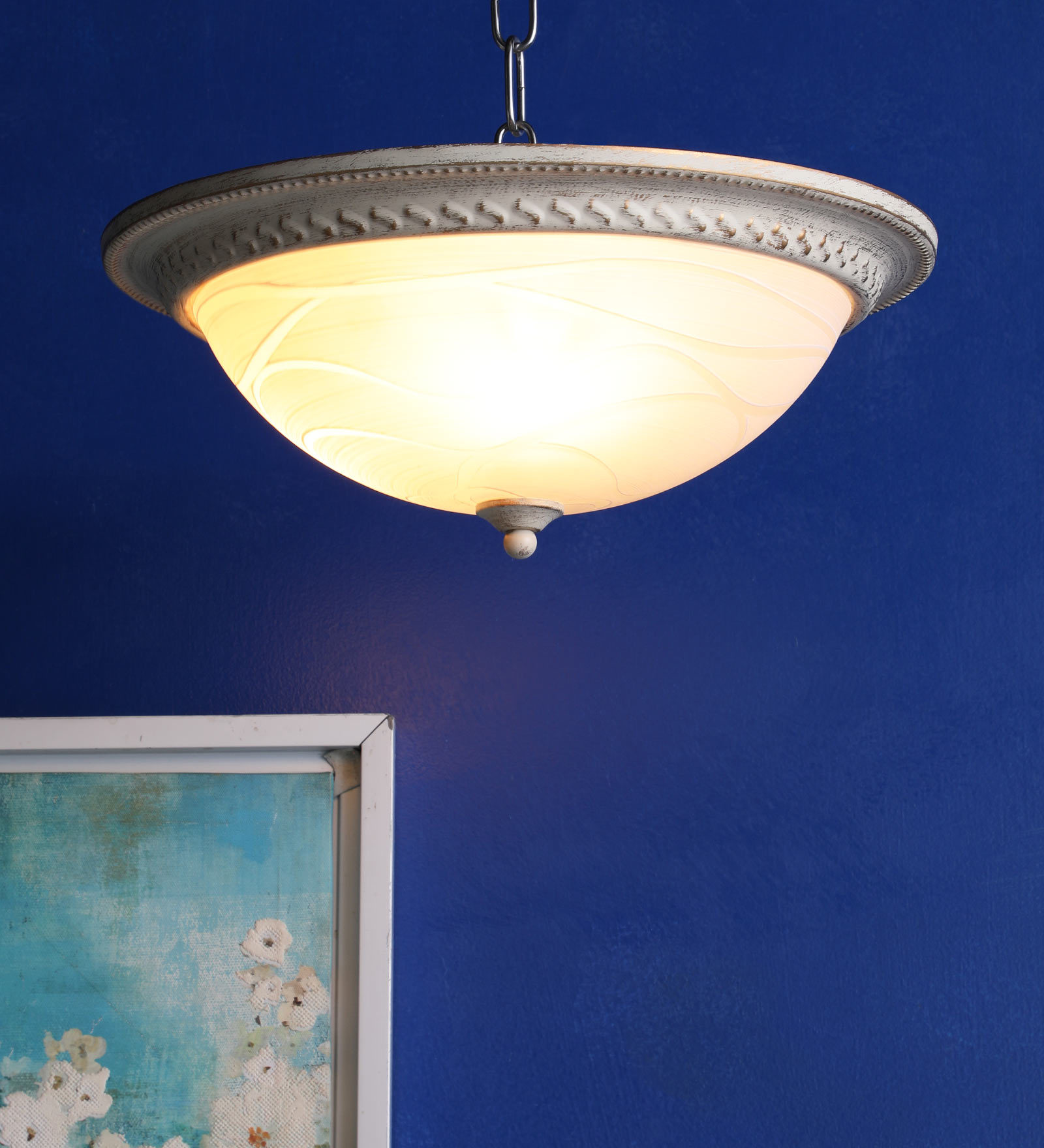 Beige Metal Flush Mount