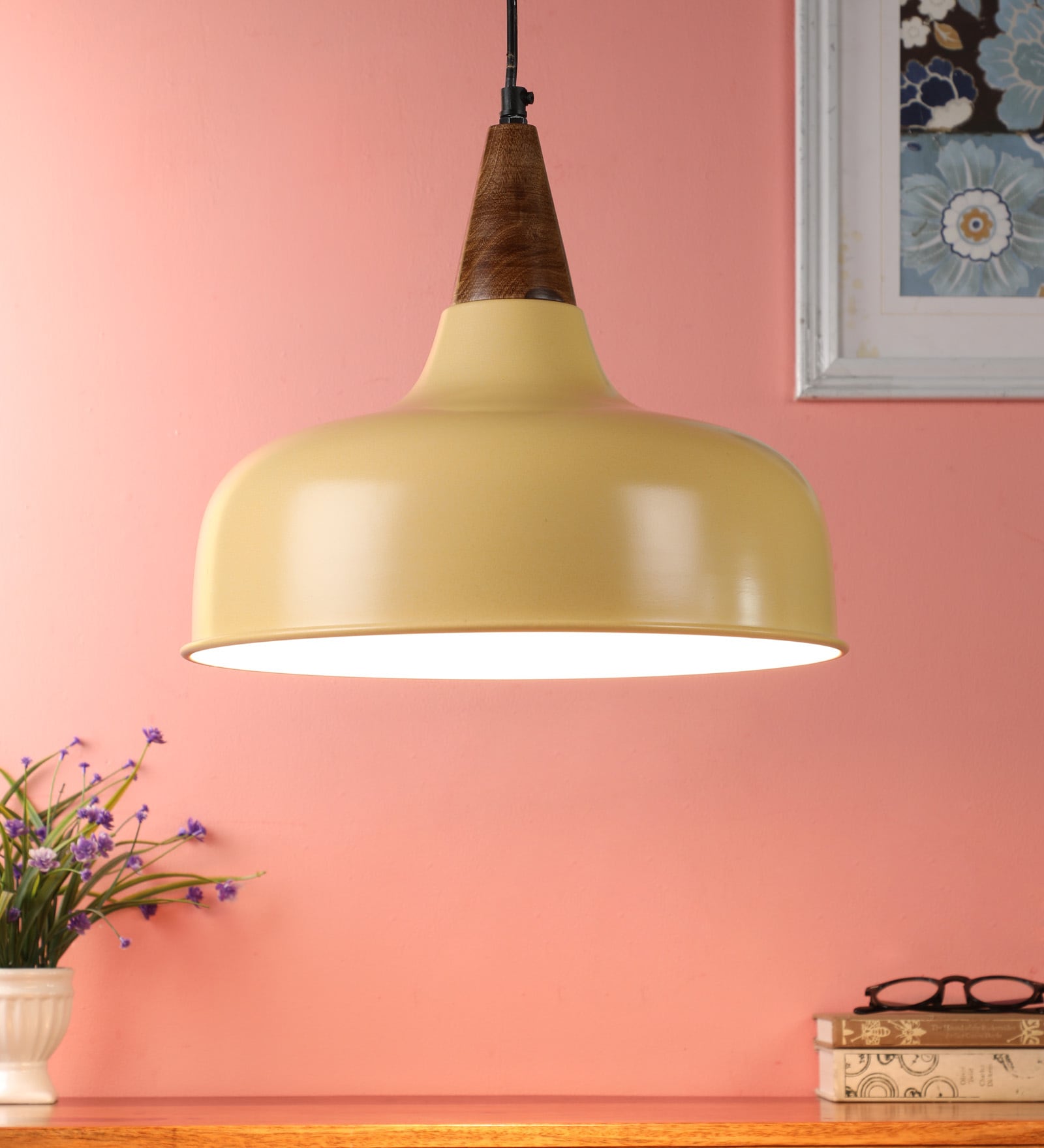 Hersey Beige Metal Hanging Light