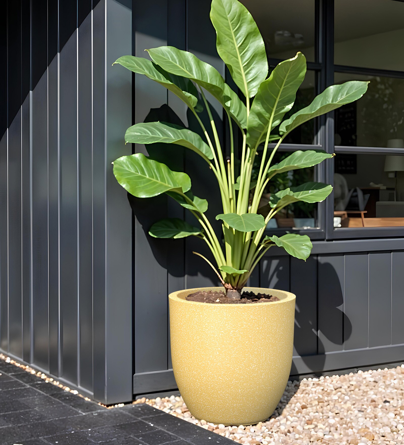 Beige Pcup Round 24 Inches Planter