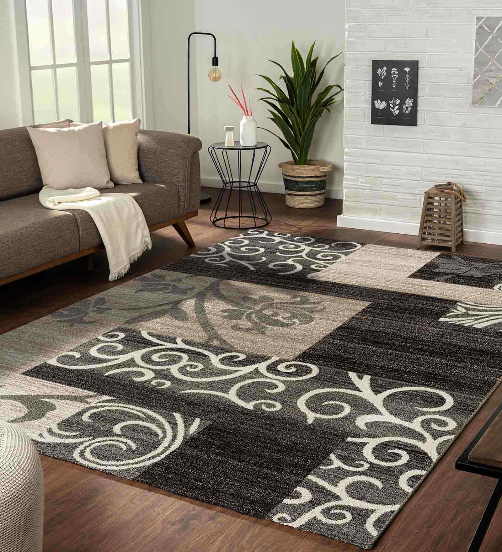 Beige Persian Polypropylene 5x8 Feet Machine Made Carpet