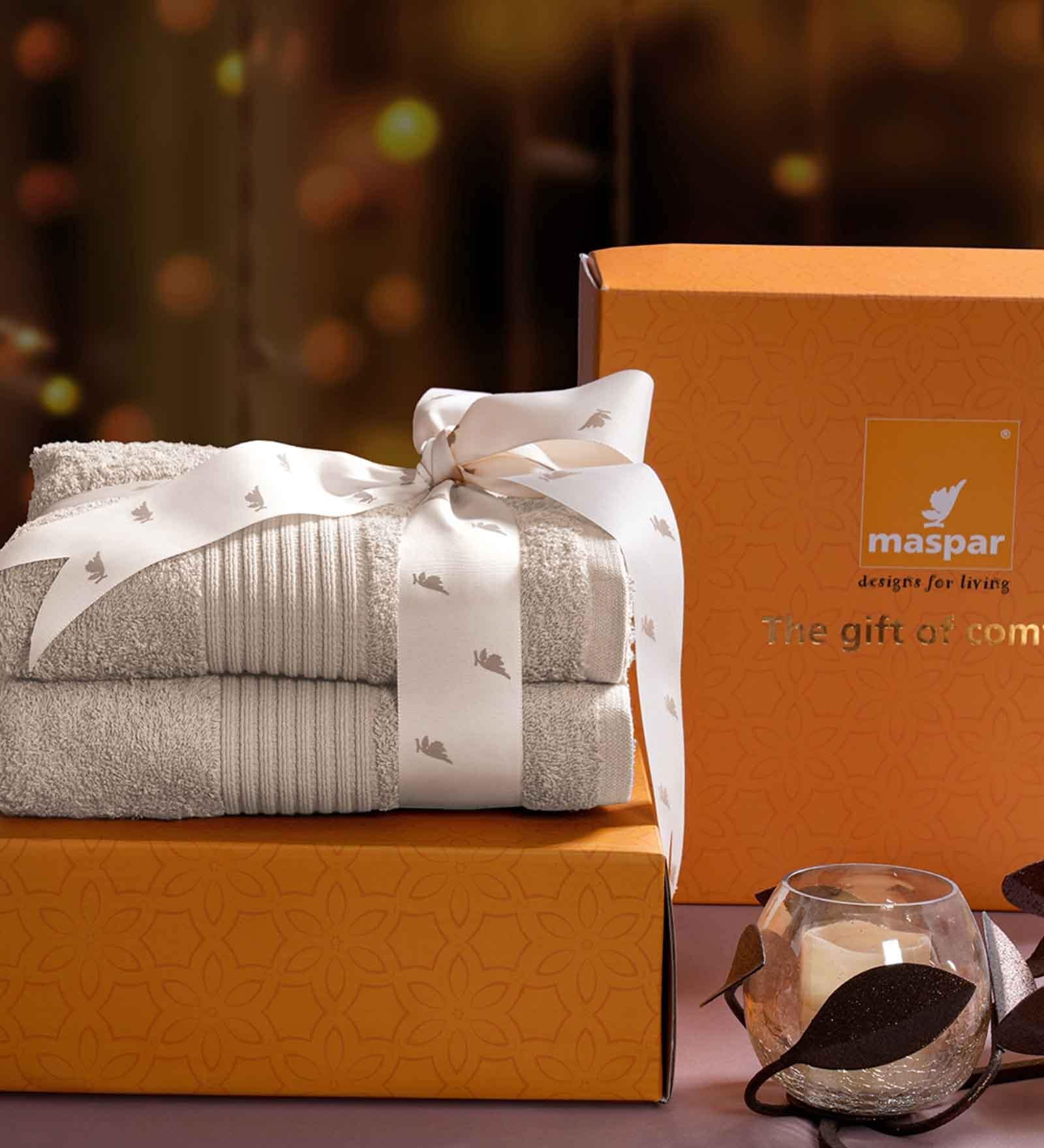 Beige Plain TC Cotton 2 Bath Towel