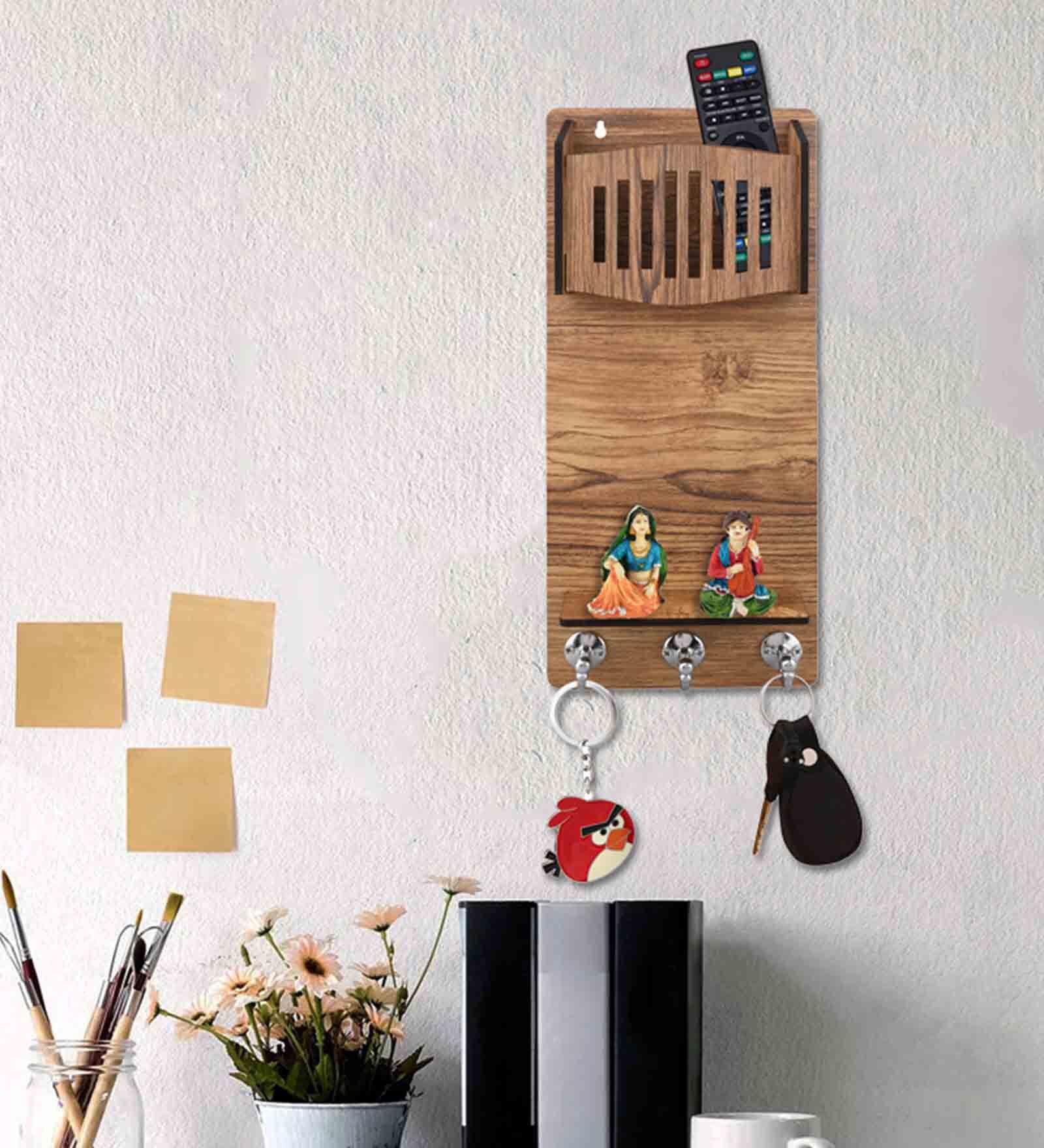 Beige Pocket Mobile Stand  With Key Holder