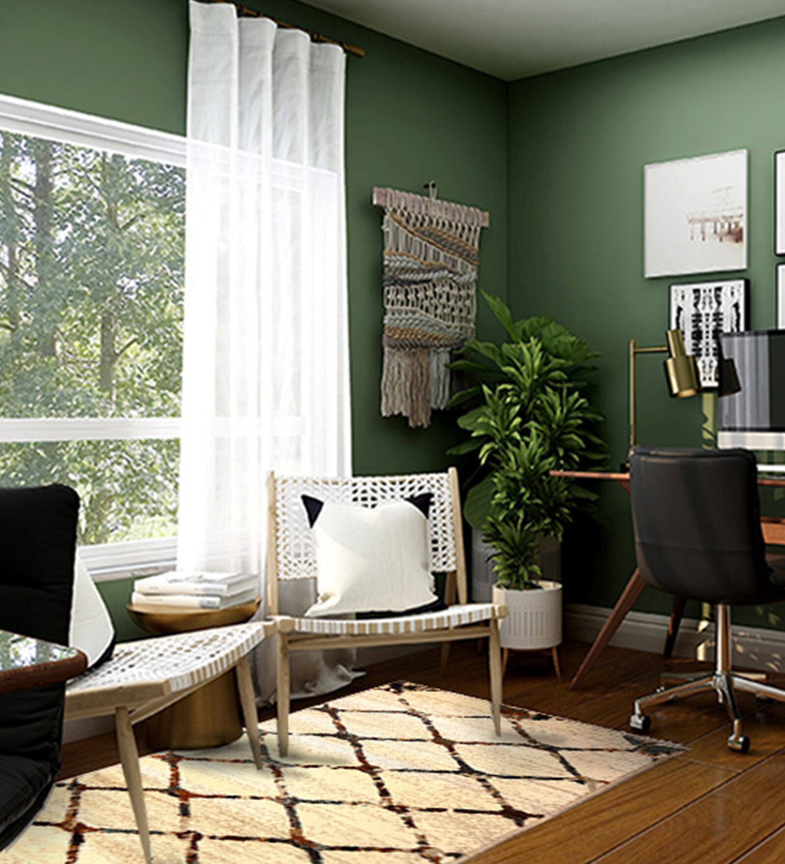 Beige Polyester Geometric 55 x 22 Inches Runner