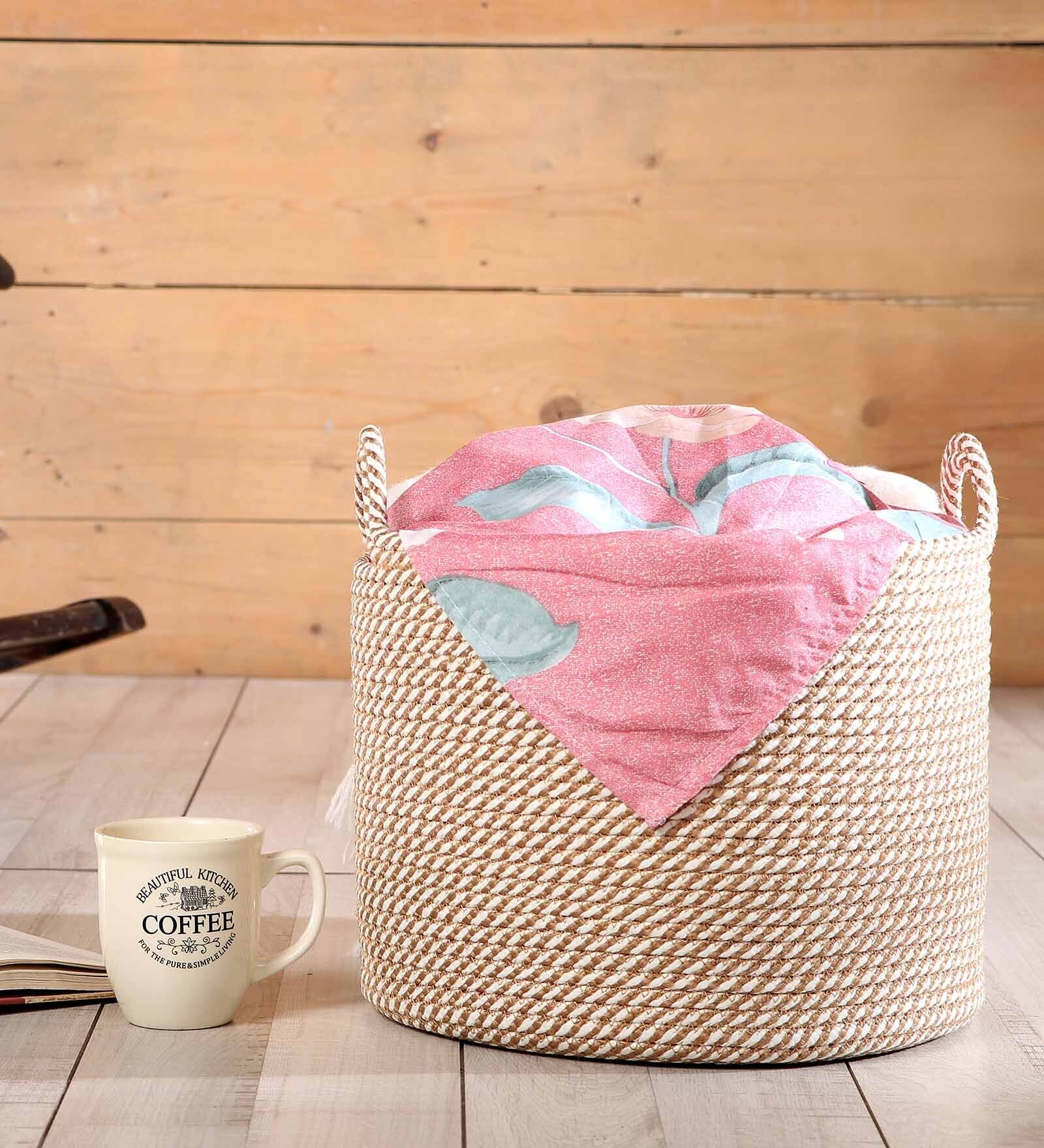 Beige Polypropylene 52 Ltr (1Pc) Storage Basket