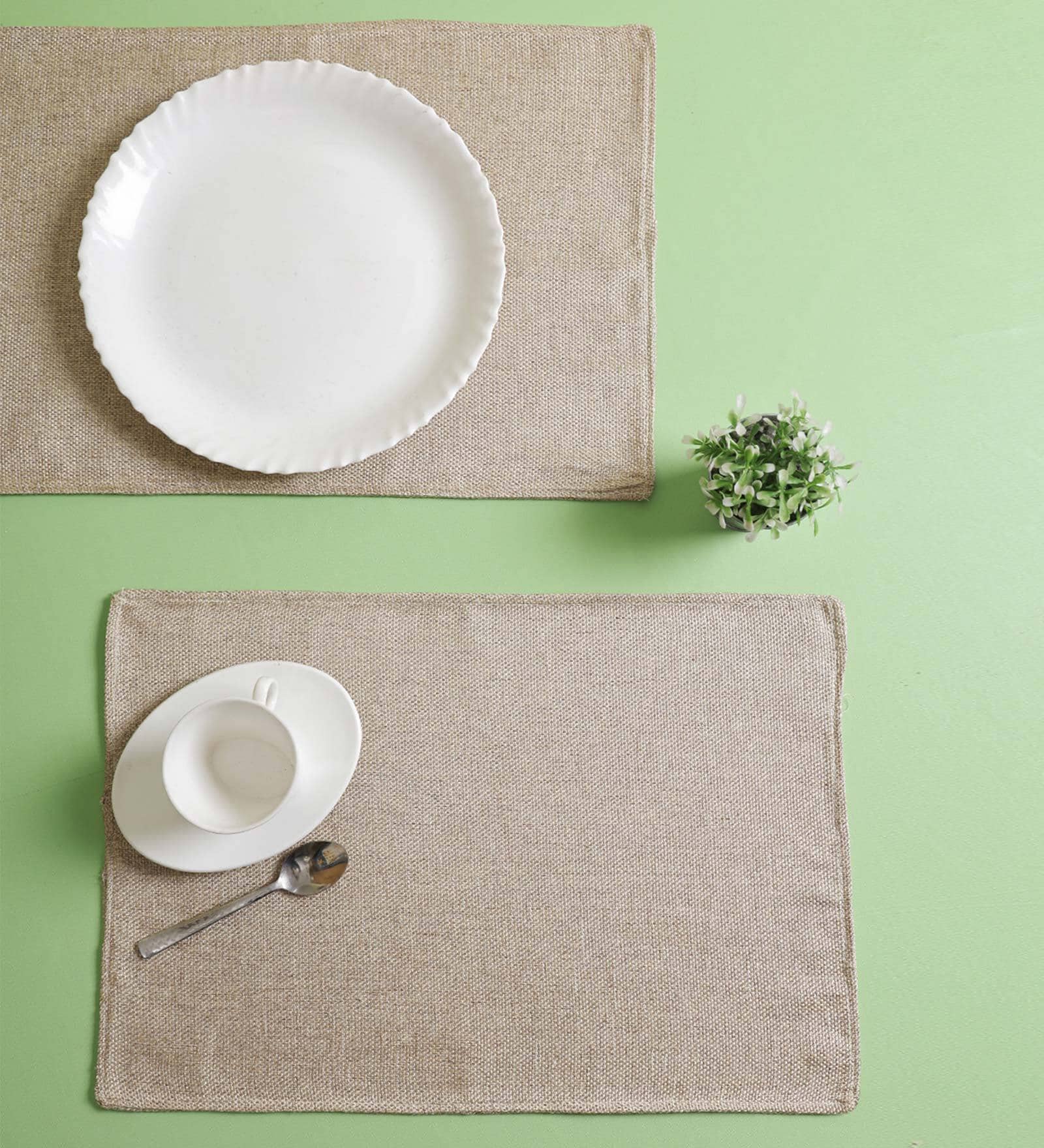 Premium (12x18) Beige Jute (Set of 2) Placemat